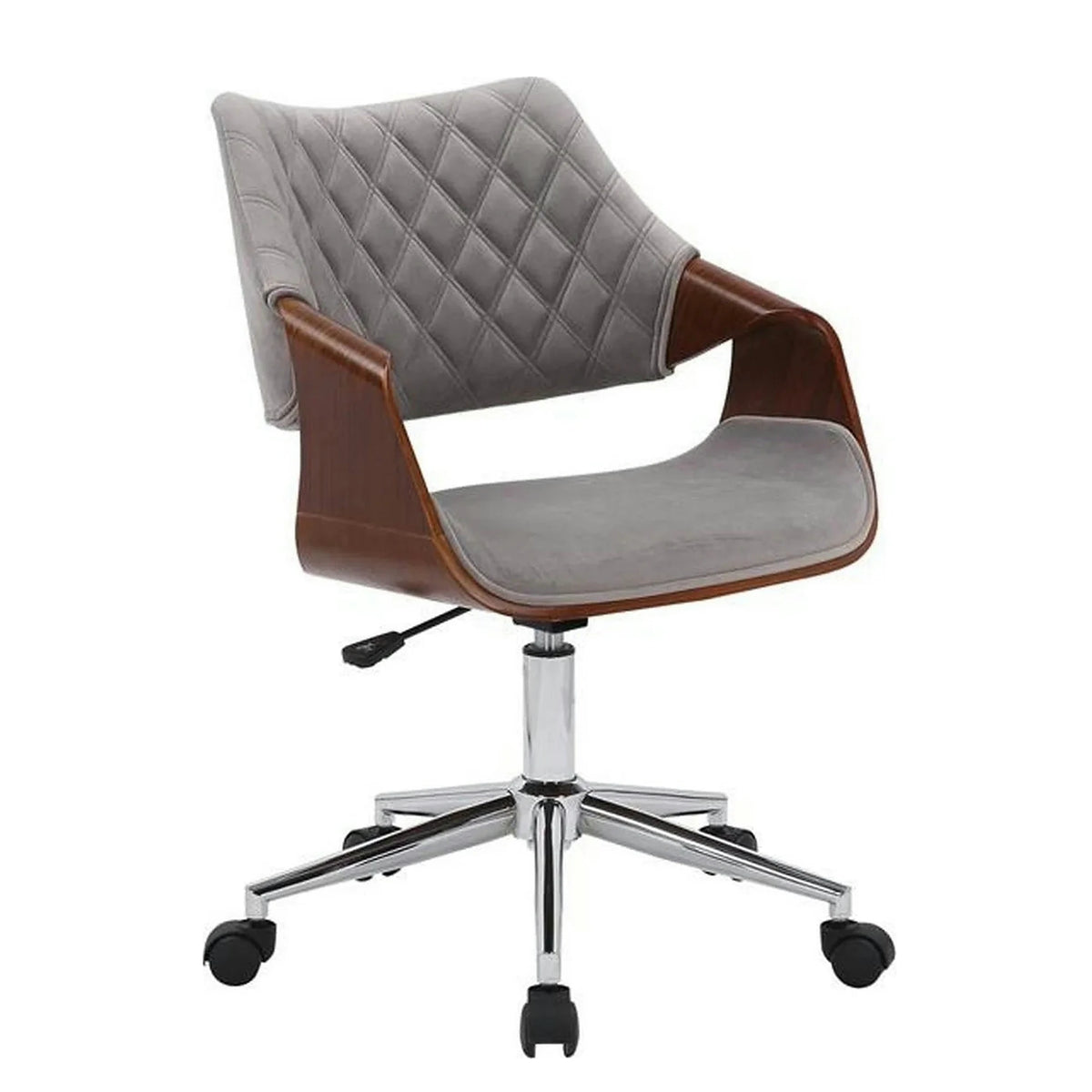 Scaun birou COLT, gri/maro/crom, stofa catifelata/placaj, 58x64x80/90 cm