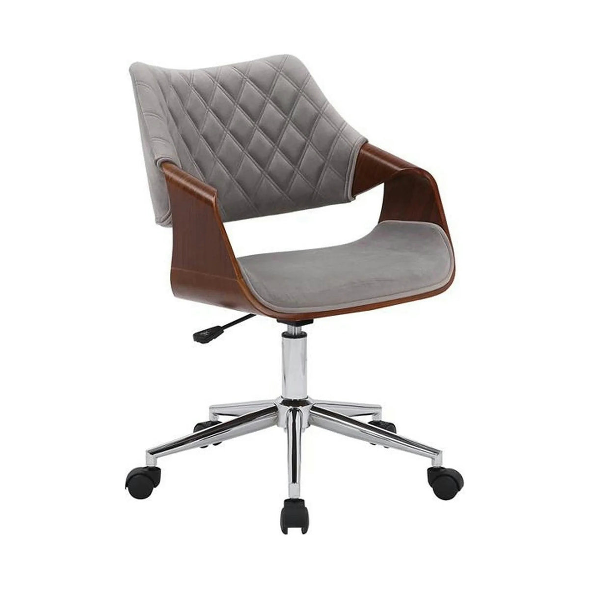 Scaun birou COLT, gri/maro/crom, stofa catifelata/placaj, 58x64x80/90 cm