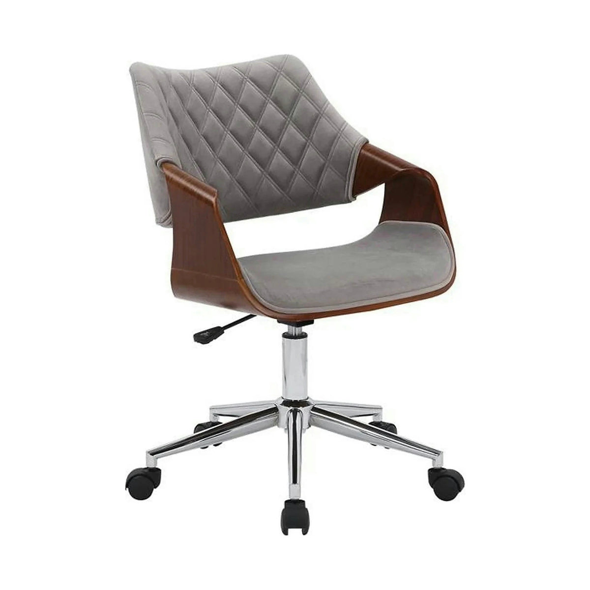 Scaun birou COLT, gri/maro/crom, stofa catifelata/placaj, 58x64x80/90 cm