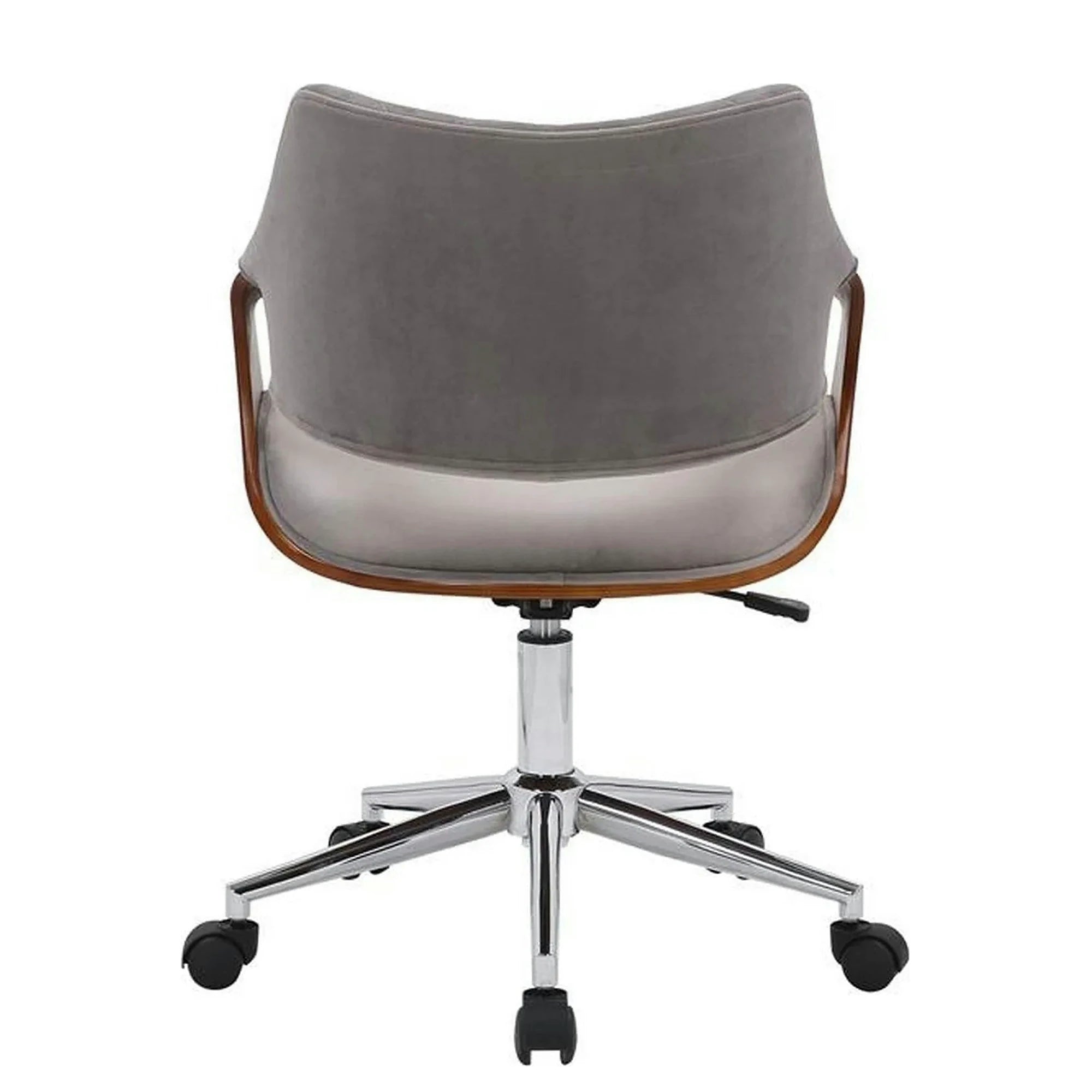 Scaun birou COLT, gri/maro/crom, stofa catifelata/placaj, 58x64x80/90 cm