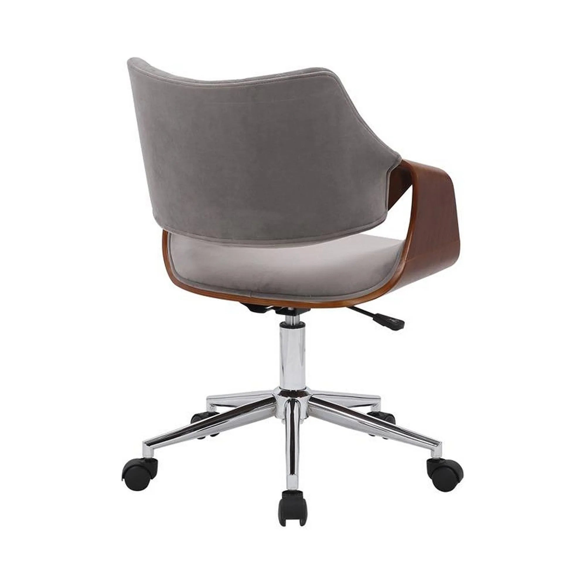 Scaun birou COLT, gri/maro/crom, stofa catifelata/placaj, 58x64x80/90 cm