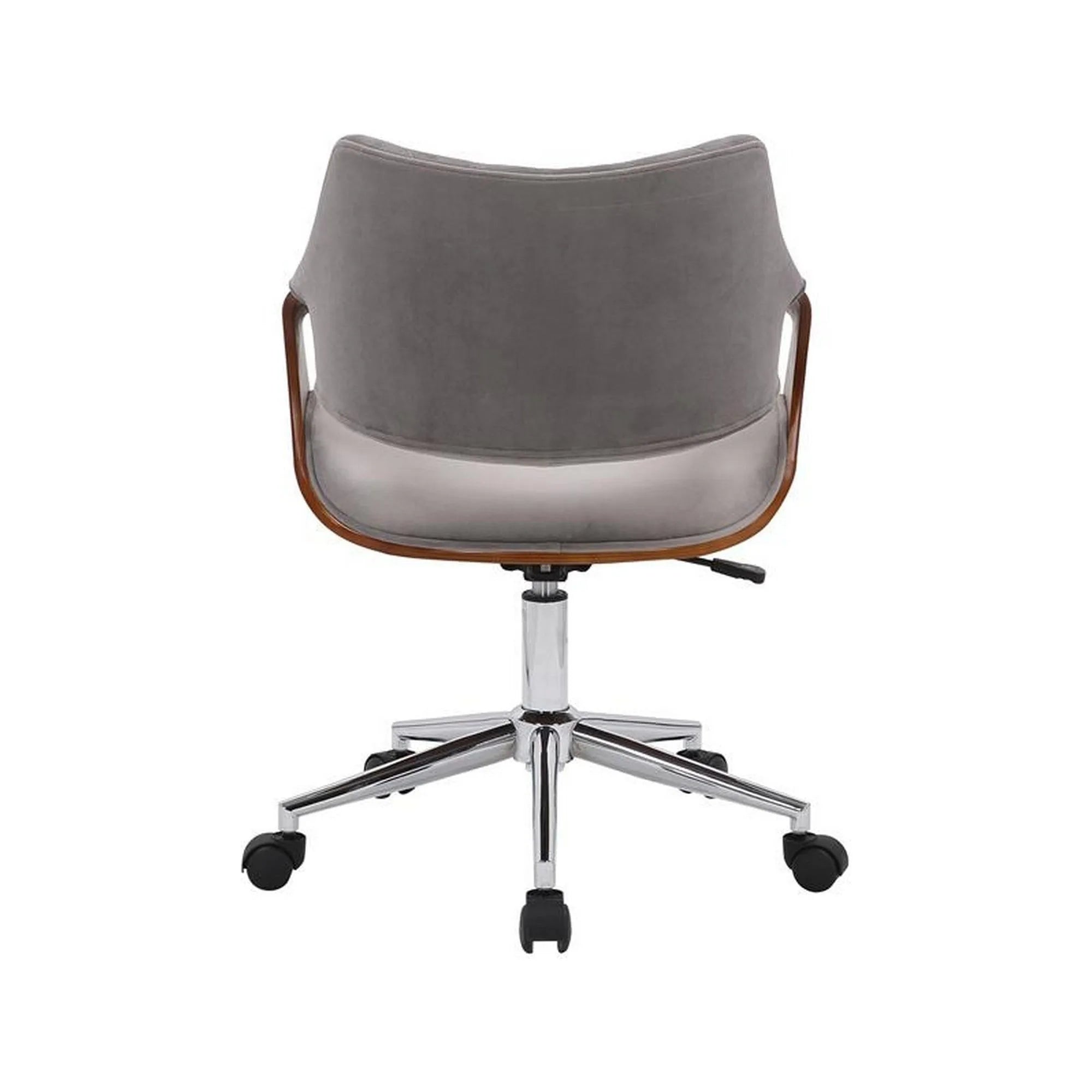 Scaun birou COLT, gri/maro/crom, stofa catifelata/placaj, 58x64x80/90 cm