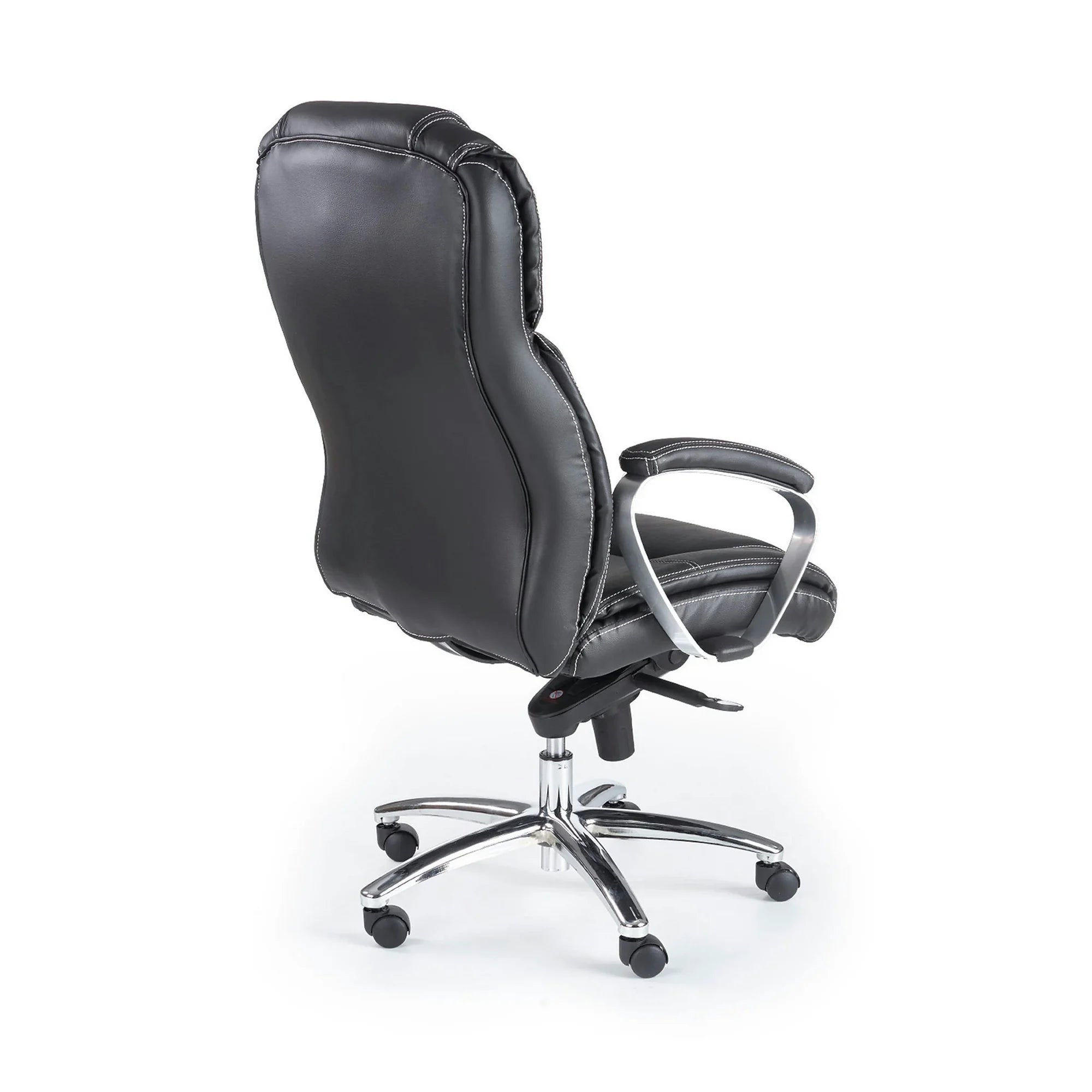 Scaun birou comod FOSTER, negru, piele ecologica/PVC, 69x74x117/124 cm