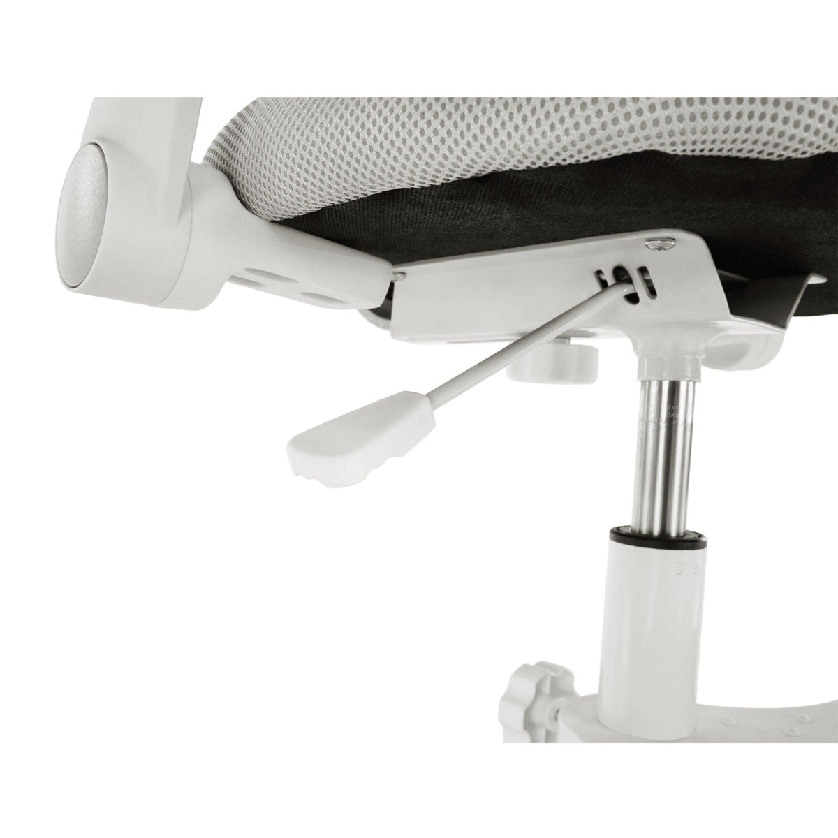 Scaun birou copii ANAIS, alb/gri, plastic/plasa, 58x55x83-102 cm