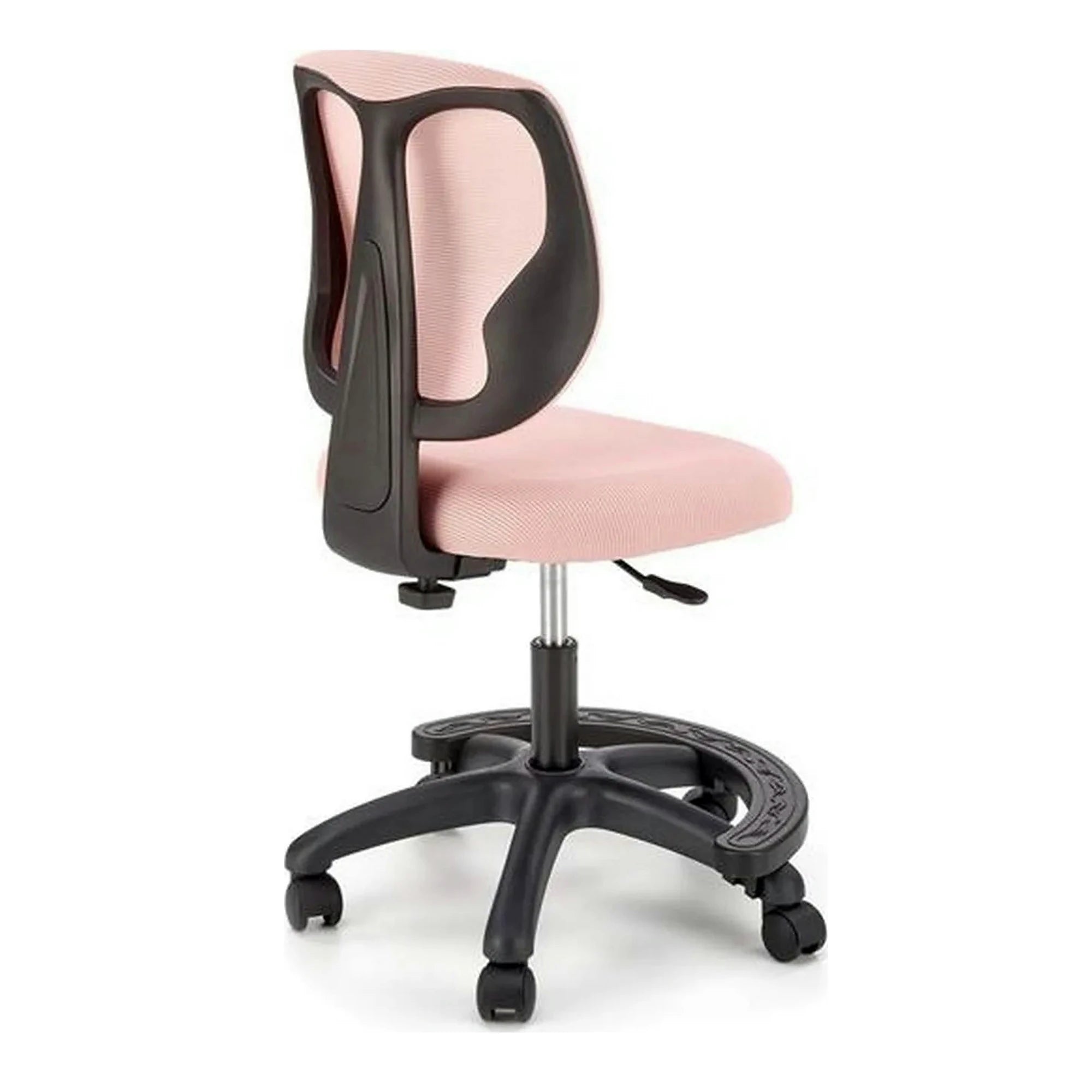 Scaun birou copii NANI, roz/negru, stofa/plasa, 52x56x85-95 cm