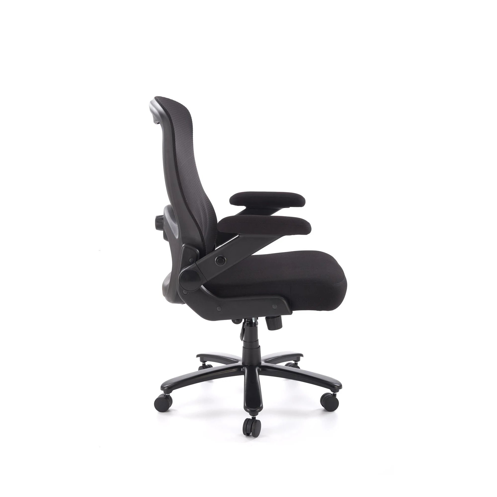 Scaun birou CYBORG, negru, stofa clasica/metal, 80x74x111/117 cm