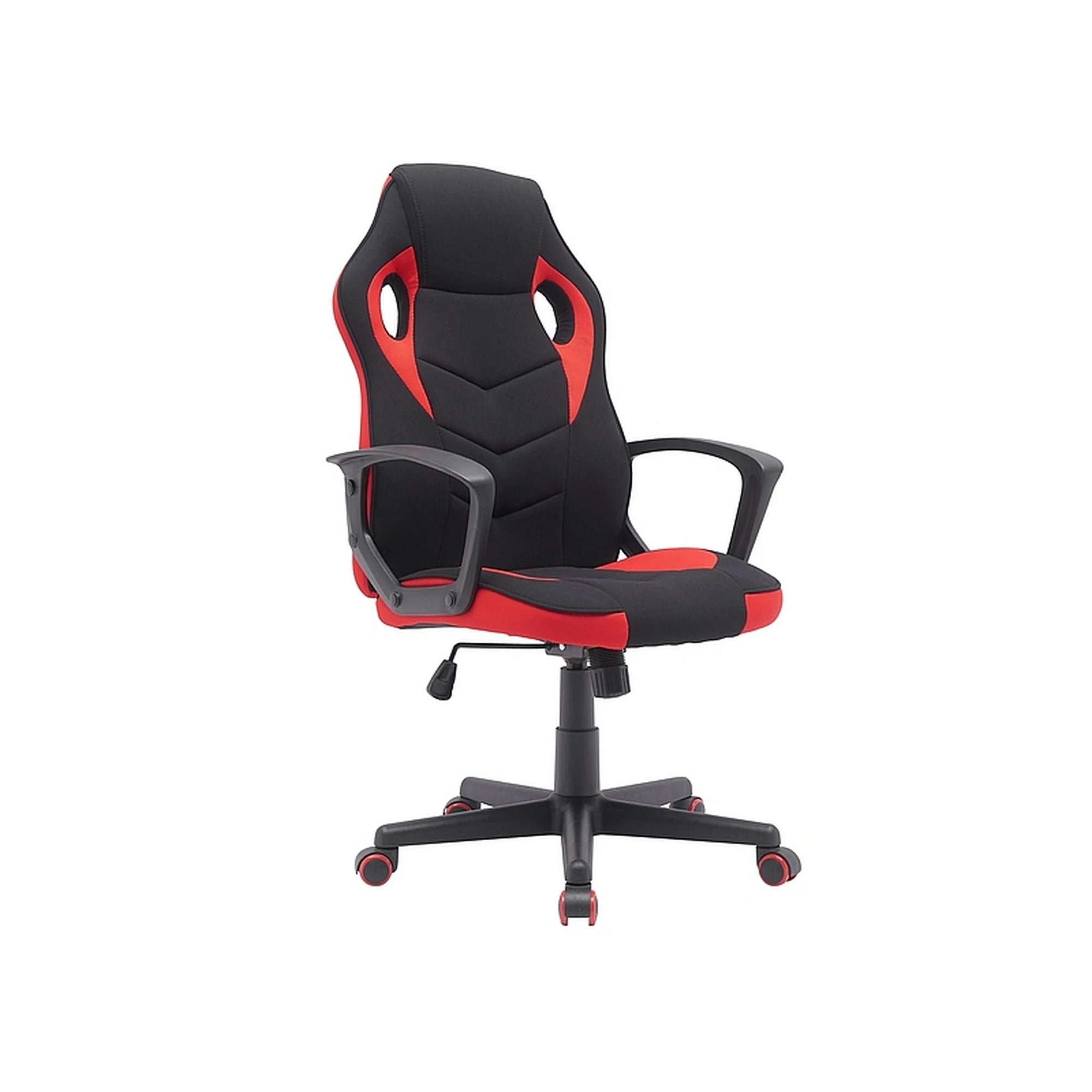 Scaun birou DAKAR, negru/rosu, stofa/plastic, 63x48x106/114 cm