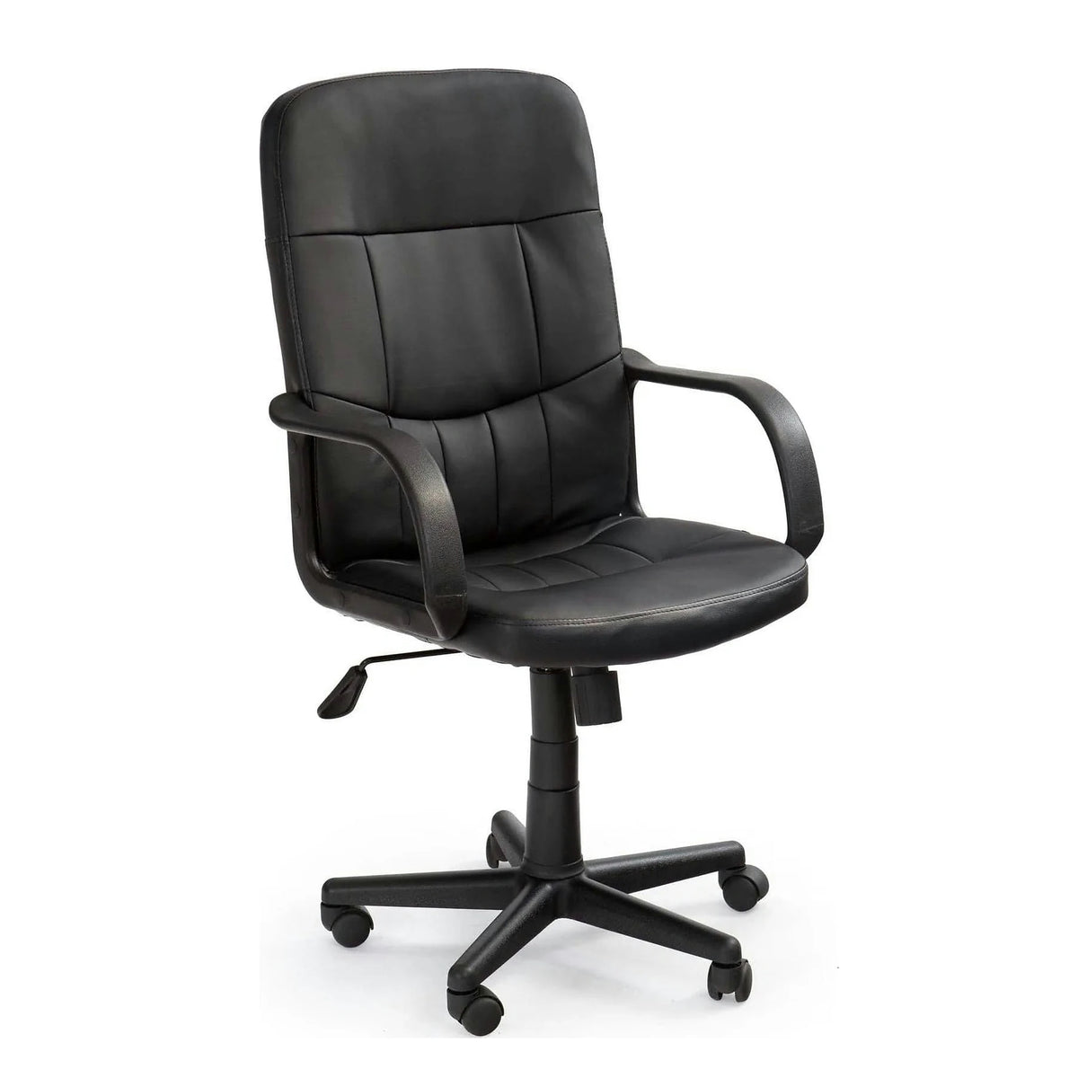 Scaun birou DENZEL, negru, piele ecologica, 58x60x100/110 cm