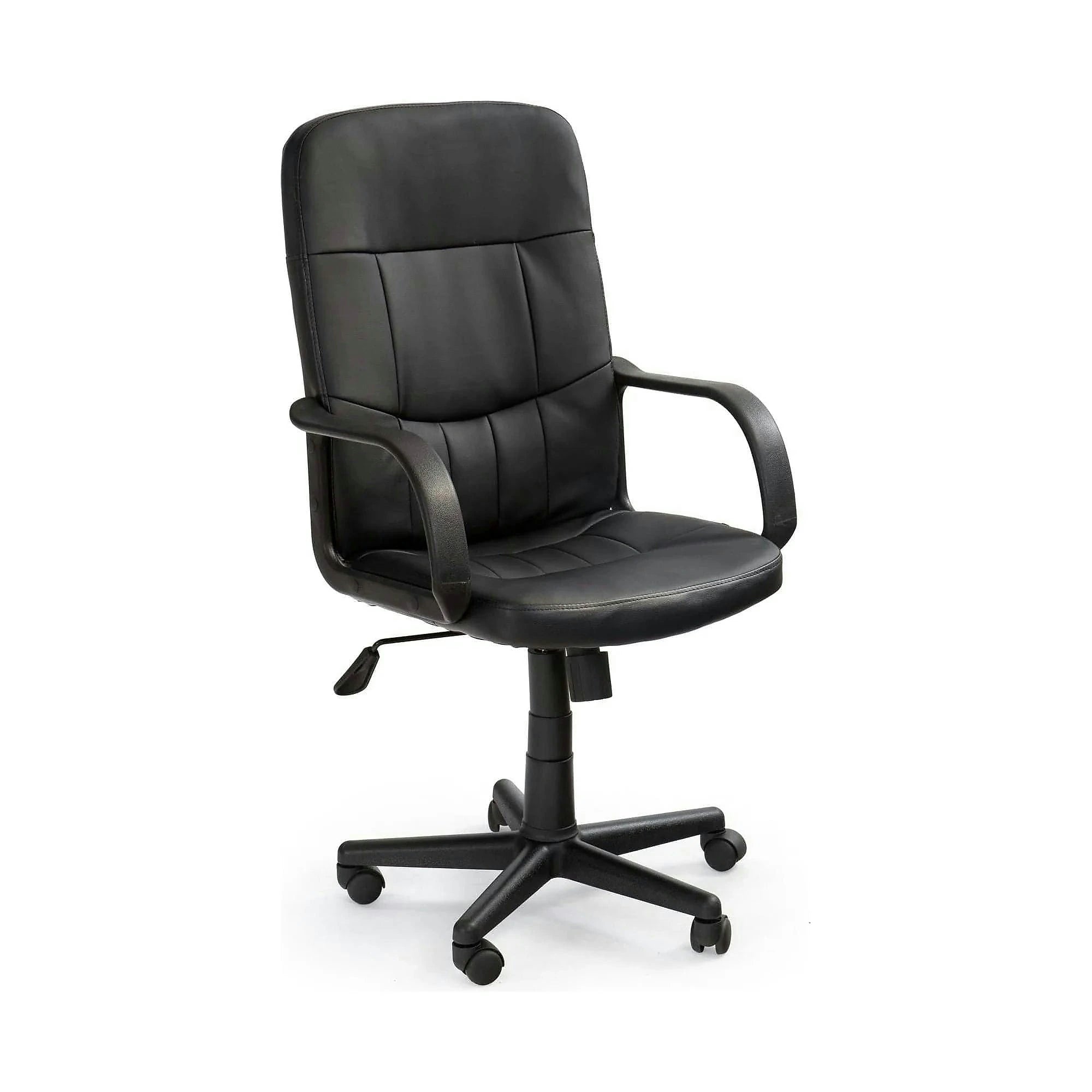 Scaun birou DENZEL, negru, piele ecologica, 58x60x100/110 cm