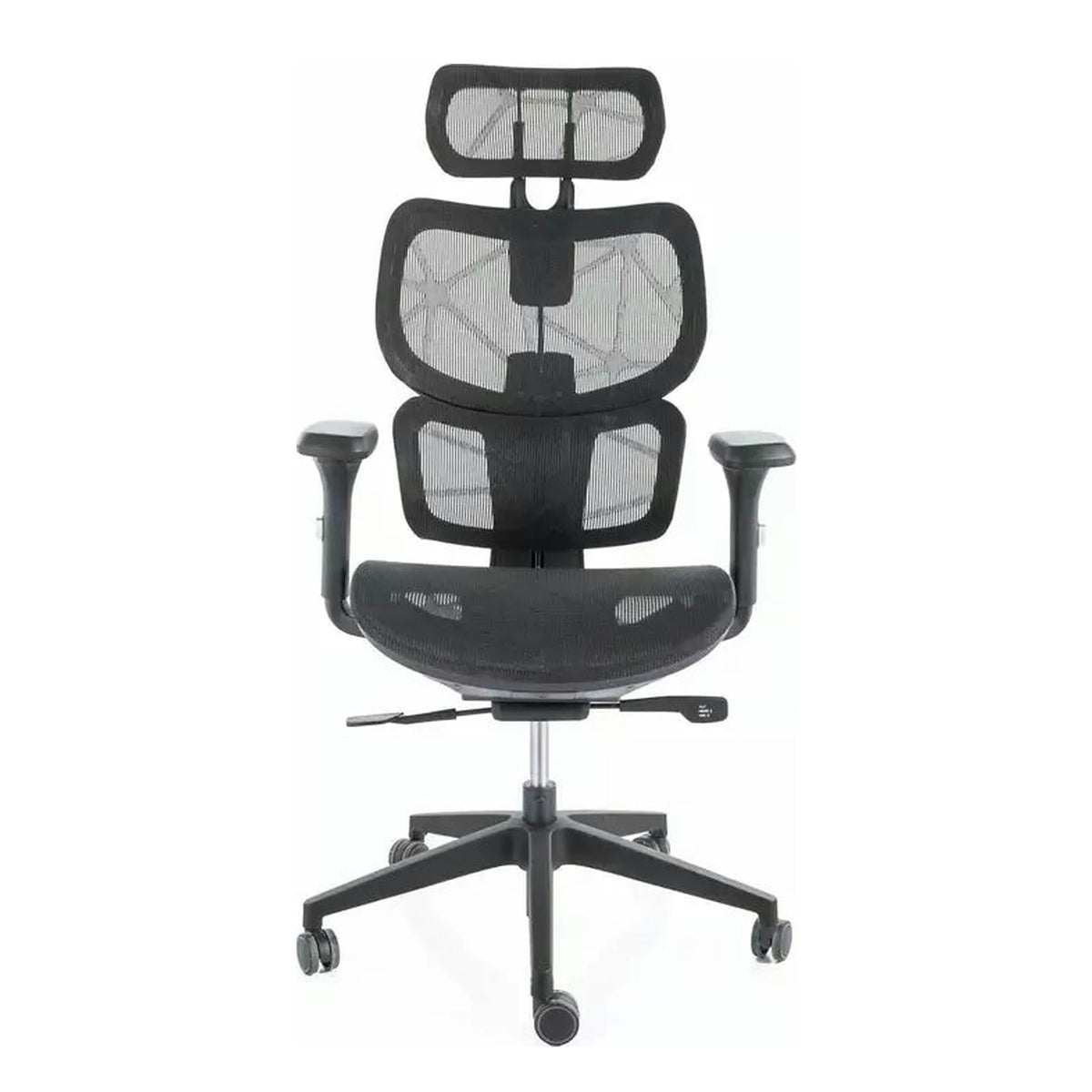 Scaun birou DEVON, negru, plasa/metal, 68x50x119/129 cm