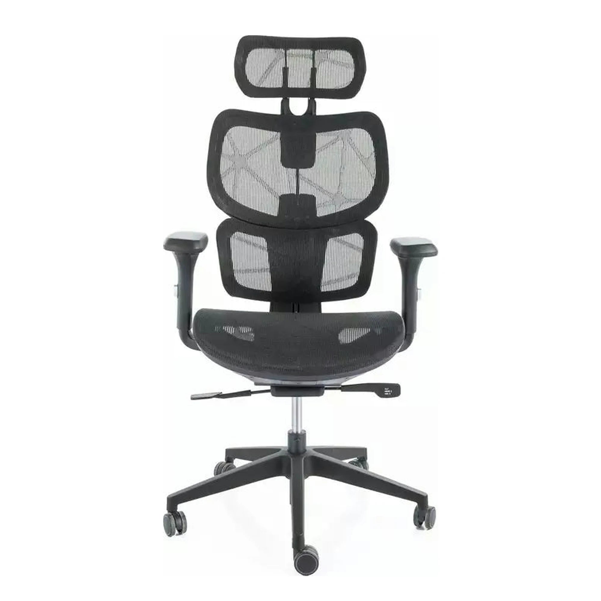 Scaun birou DEVON, negru, plasa/metal, 68x50x119/129 cm