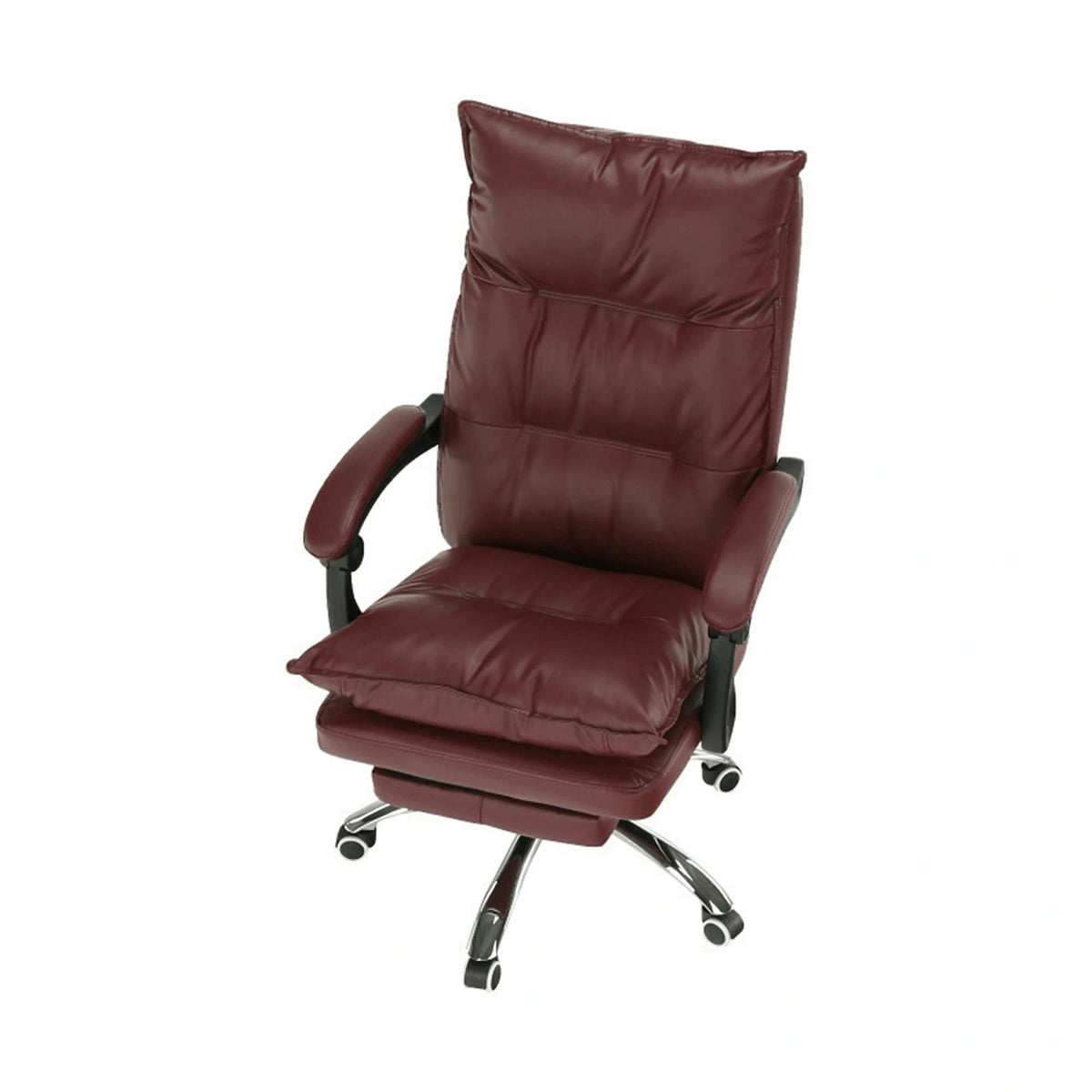 Scaun birou DRAKE, visiniu/crom, piele ecologica/metal, 72x85x111/118 cm