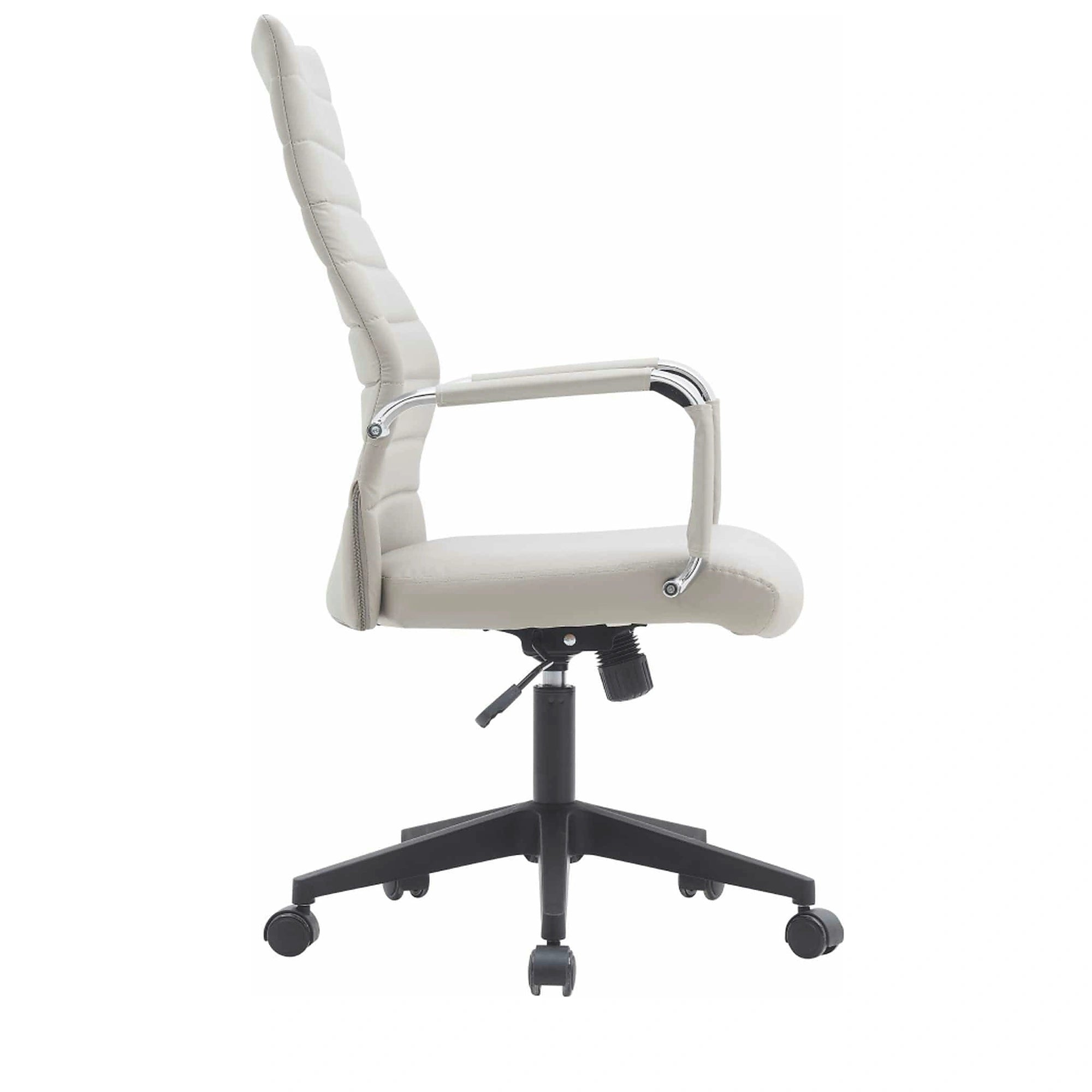 Scaun birou DRUGOS NEW, gri deschis/negru, piele ecologica/metal/plastic, 55x63x103/113 cm
