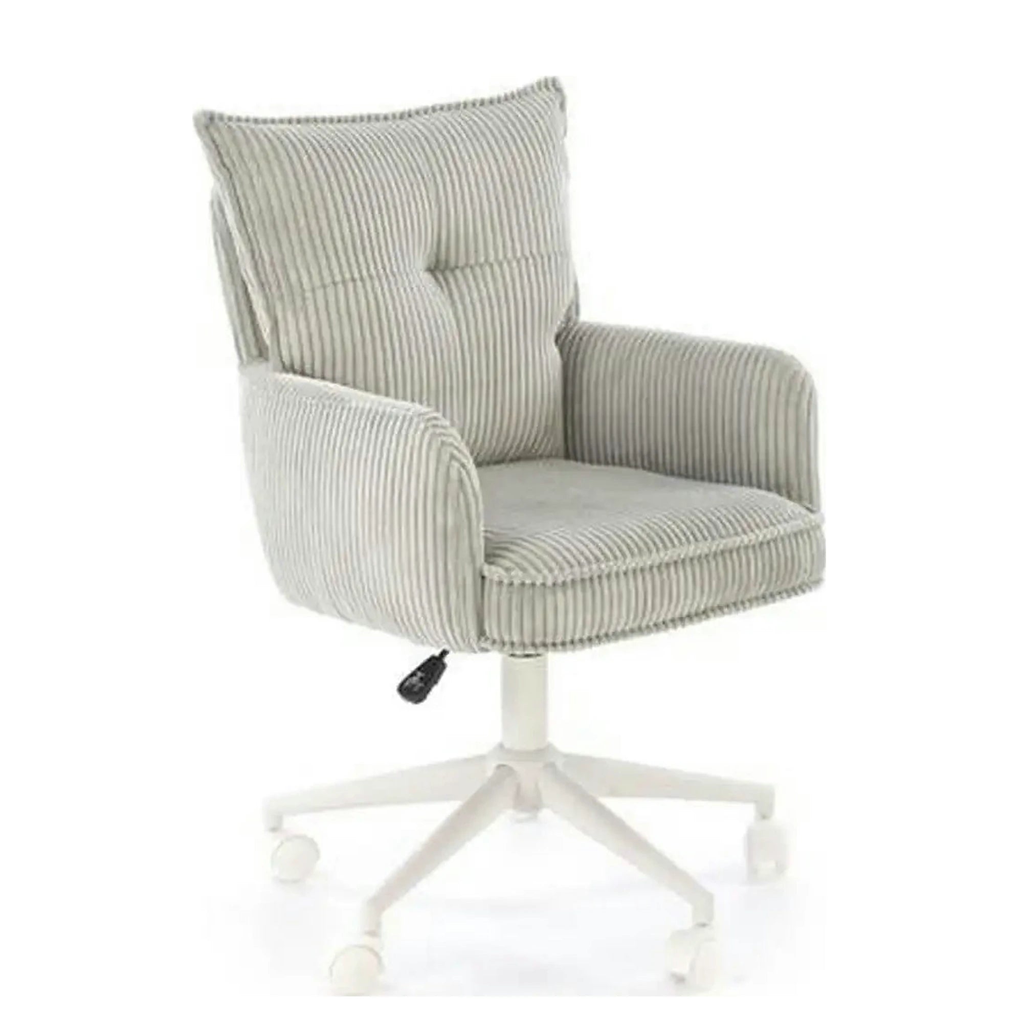 Scaun birou DUMBO, gri deschis/alb, stofa raiata, 52x58x84/94 cm
