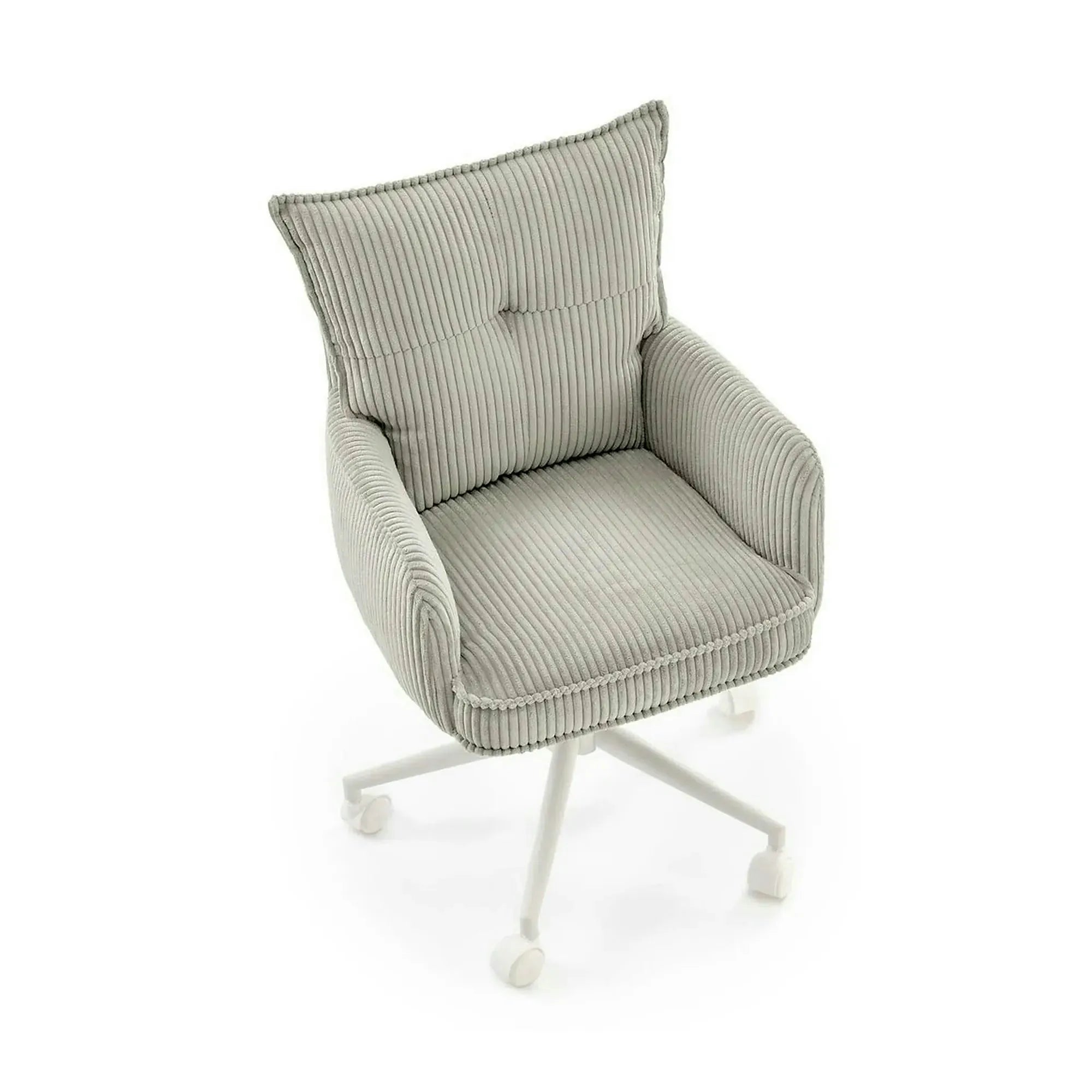 Scaun birou DUMBO, gri deschis/alb, stofa raiata, 52x58x84/94 cm