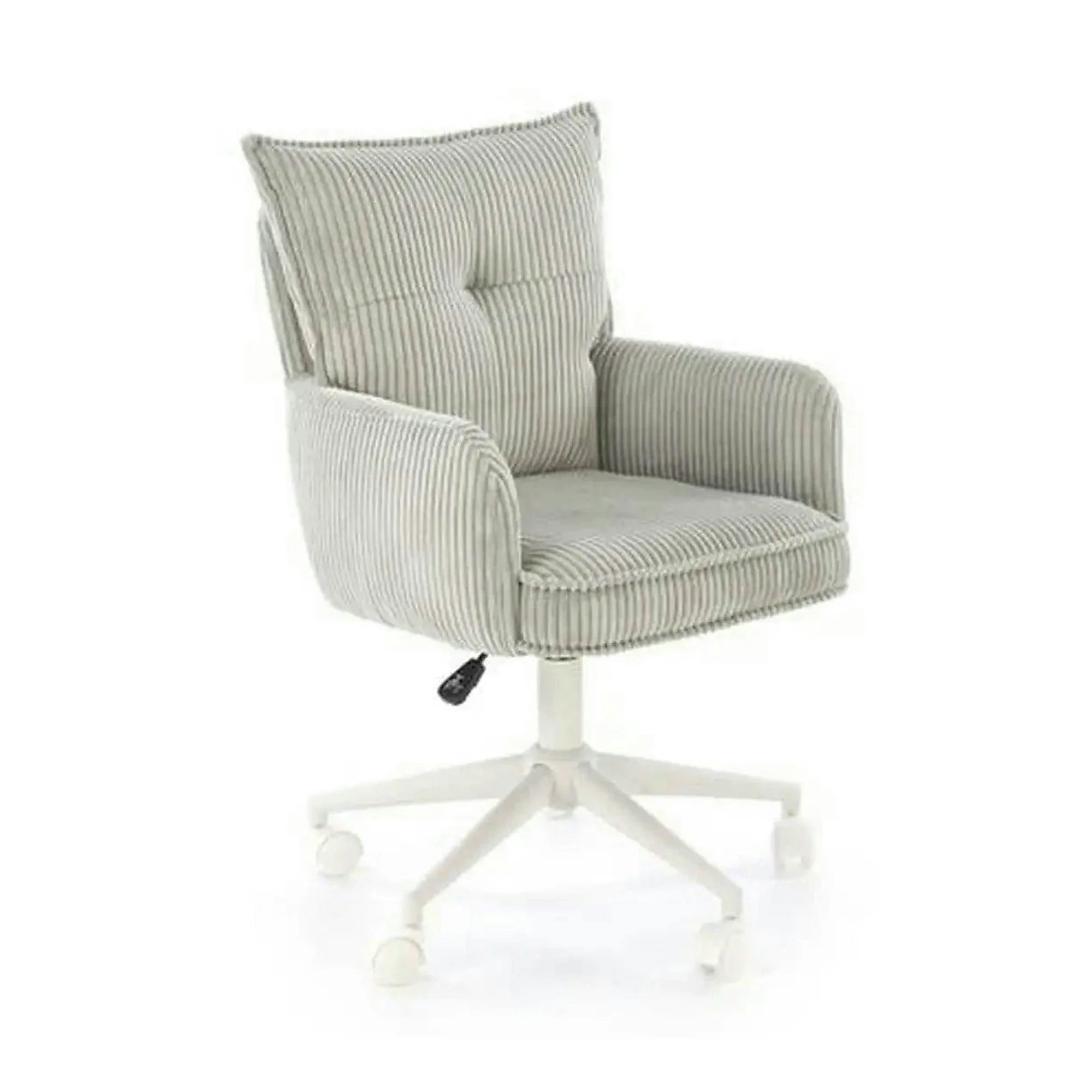 Scaun birou DUMBO, gri deschis/alb, stofa raiata, 52x58x84/94 cm