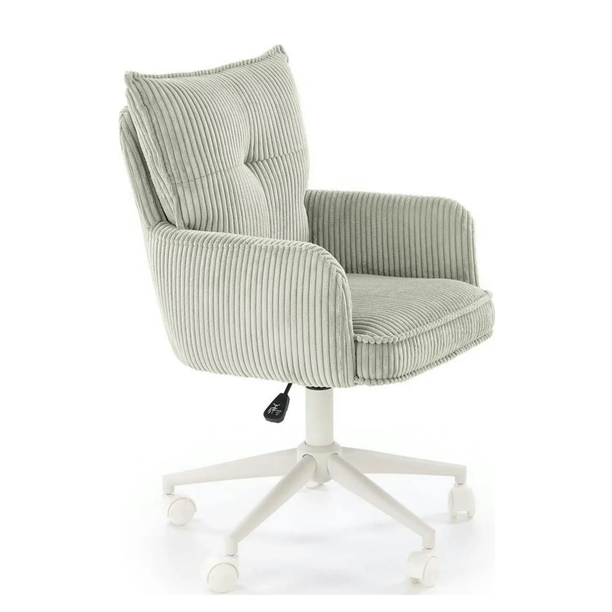 Scaun birou DUMBO, gri deschis/alb, stofa raiata, 52x58x84/94 cm