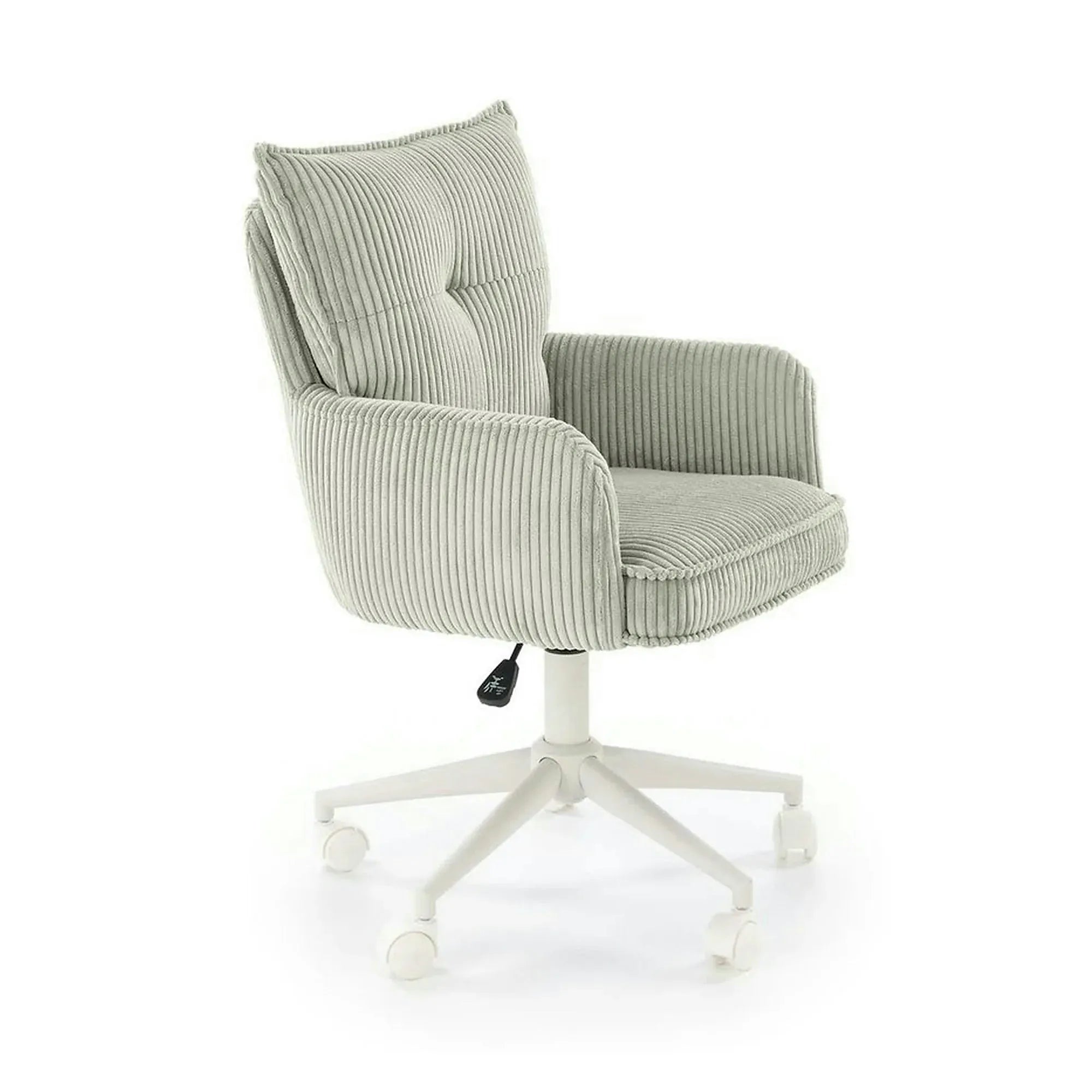 Scaun birou DUMBO, gri deschis/alb, stofa raiata, 52x58x84/94 cm
