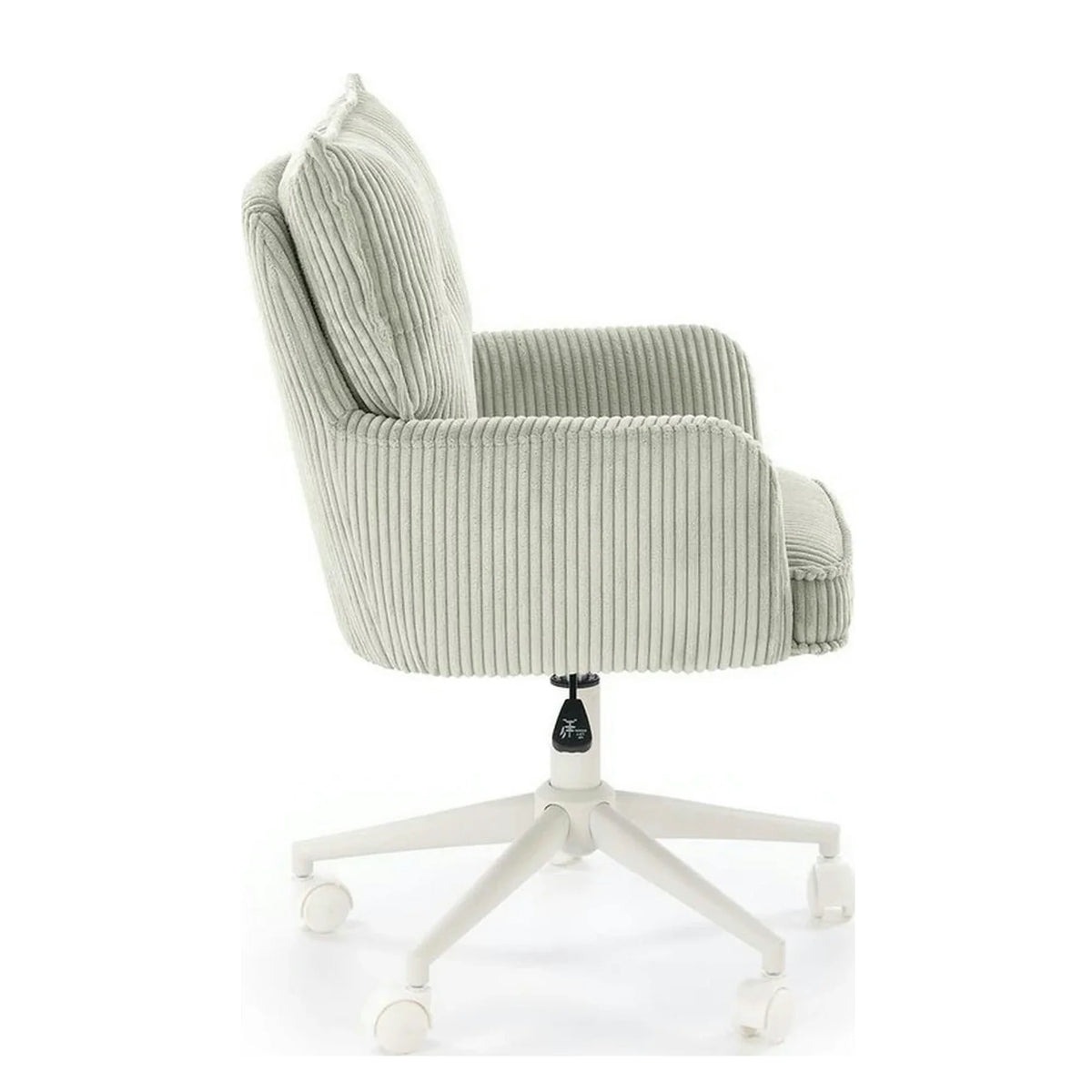 Scaun birou DUMBO, gri deschis/alb, stofa raiata, 52x58x84/94 cm