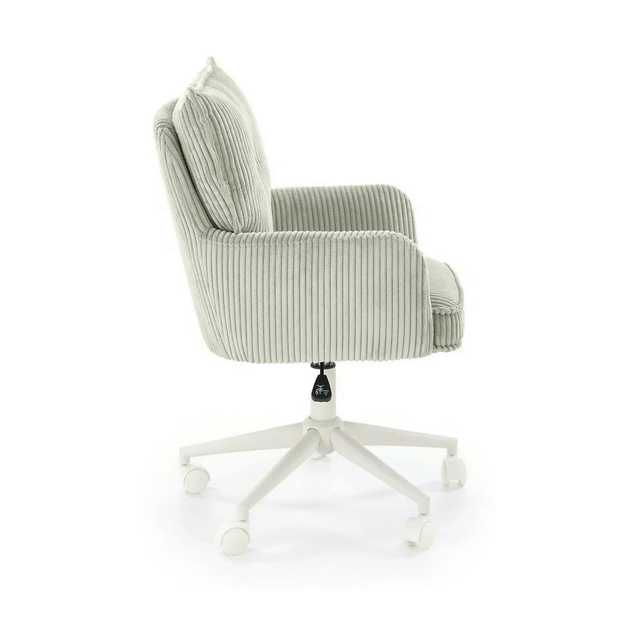 Scaun birou DUMBO, gri deschis/alb, stofa raiata, 52x58x84/94 cm