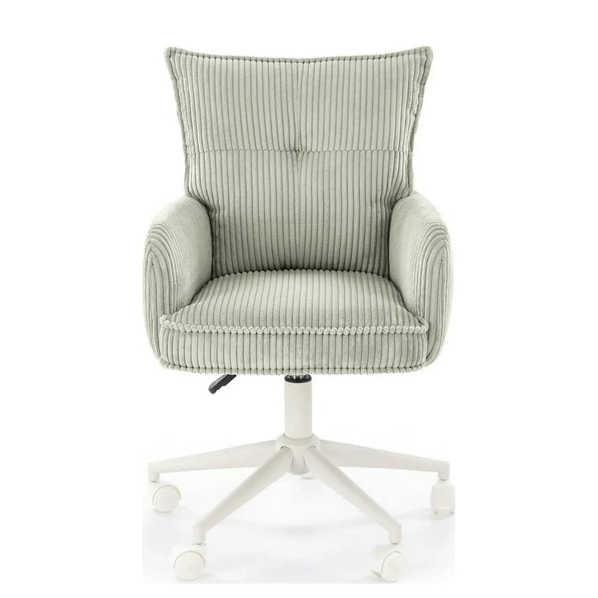 Scaun birou DUMBO, gri deschis/alb, stofa raiata, 52x58x84/94 cm