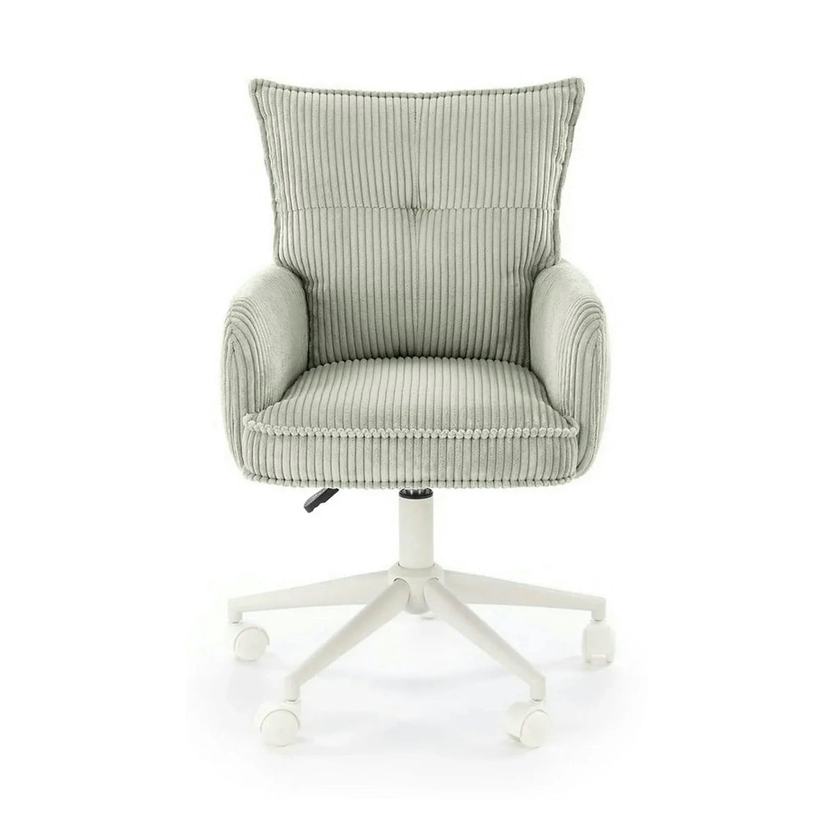 Scaun birou DUMBO, gri deschis/alb, stofa raiata, 52x58x84/94 cm