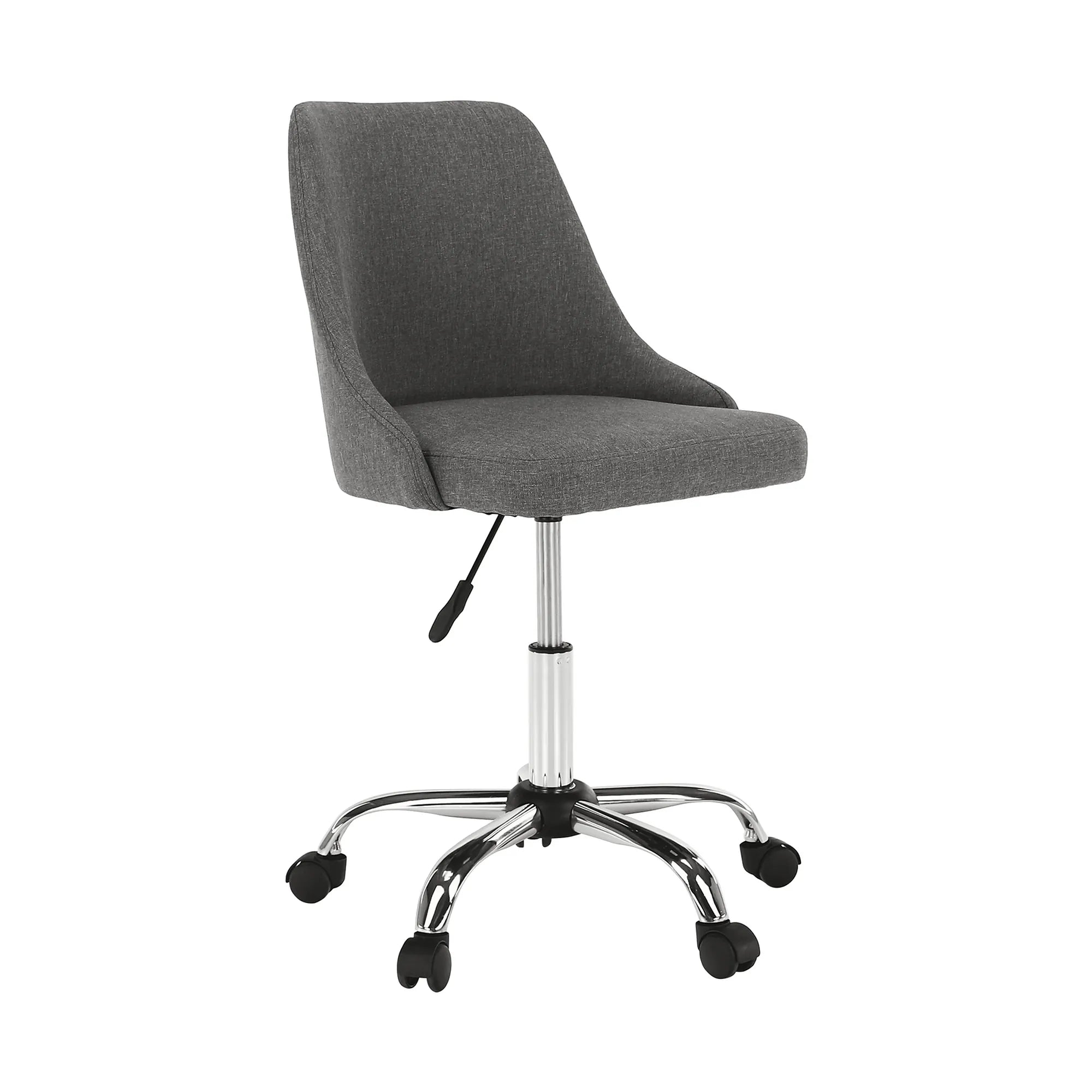Scaun birou EDIZ, gri/crom, stofa clasica/metal, 48x57x78/88 cm