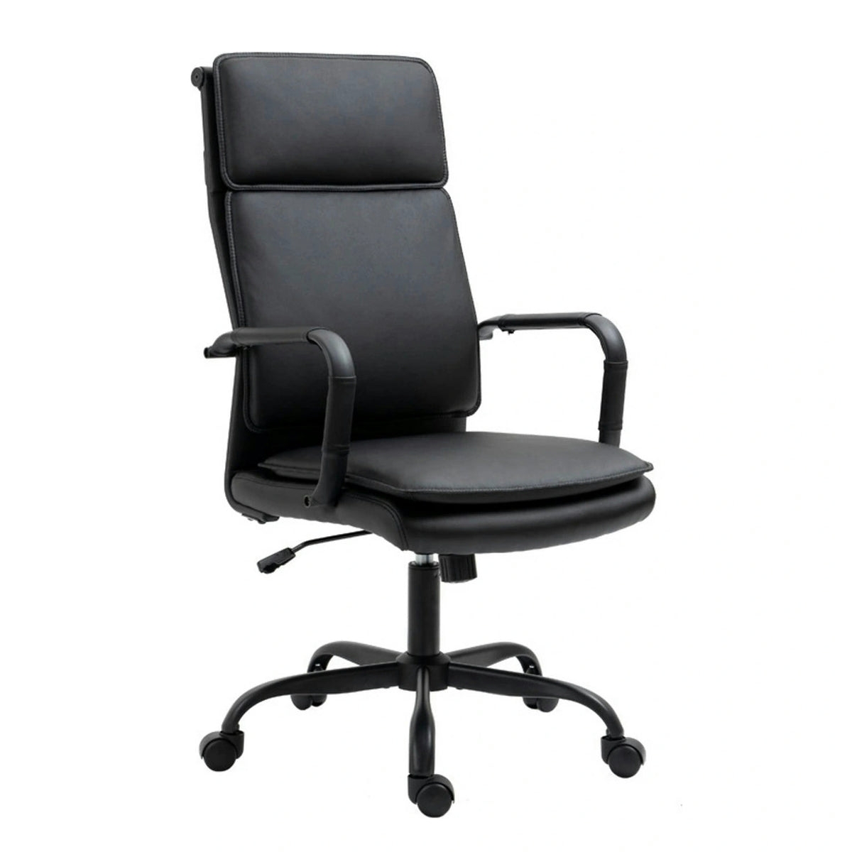 Scaun birou ELEKTOR, negru, piele ecologica/metal, 55x63x96/106 cm