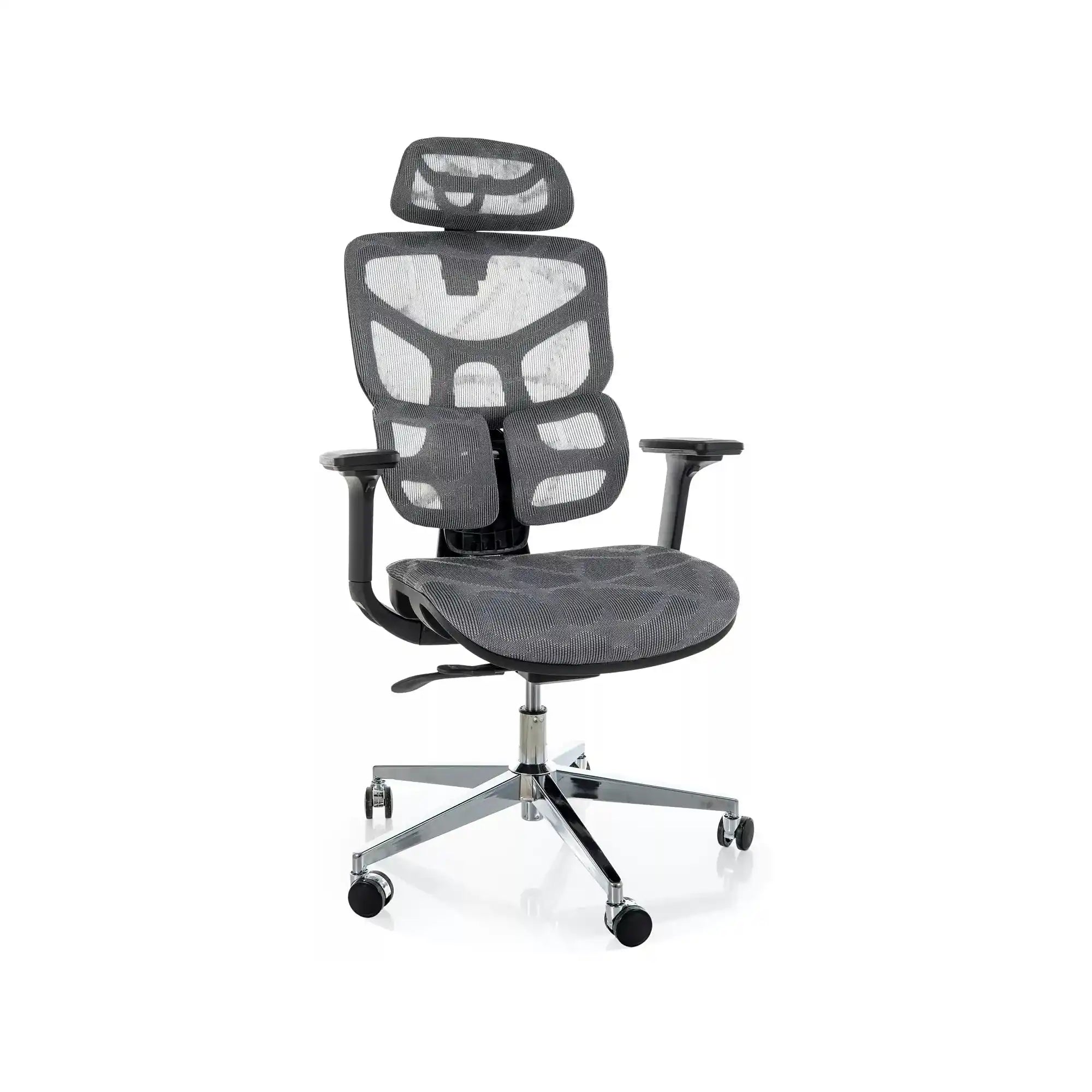 Scaun birou EQ-1, gri, plasă, 71x48x112 cm