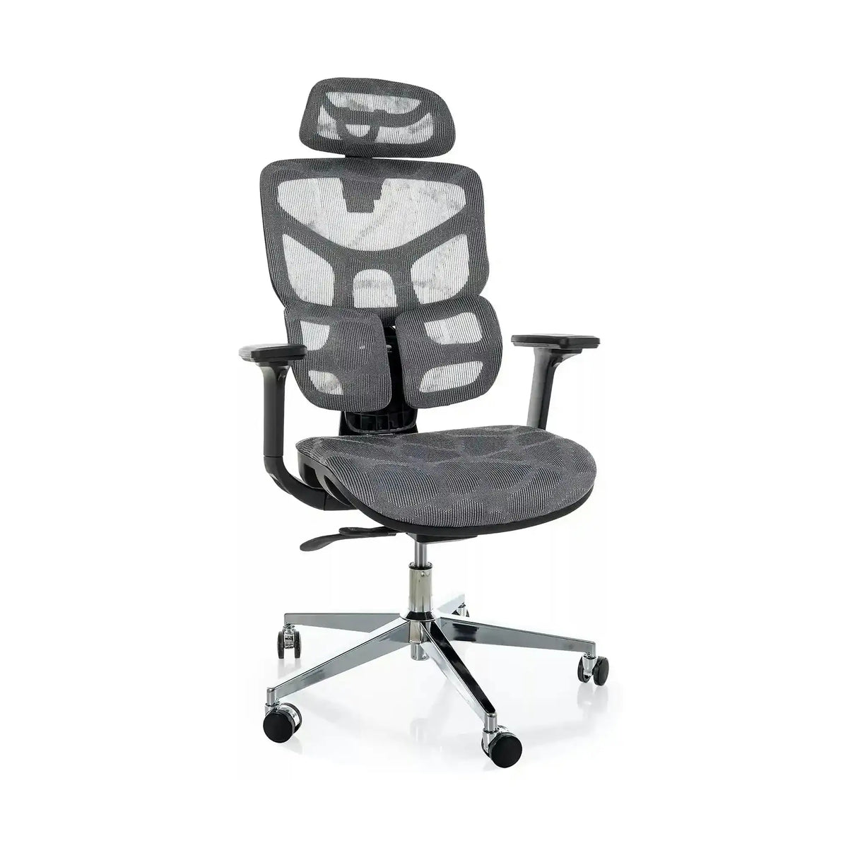 Scaun birou EQ-1, gri, plasă, 71x48x112 cm