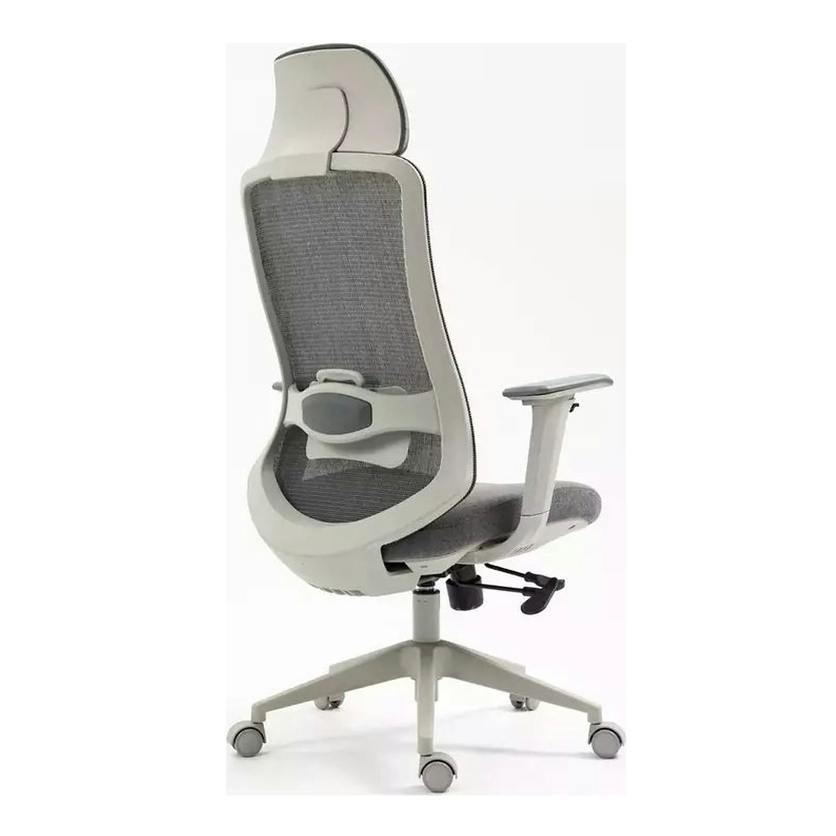 Scaun birou ERGON, gri, piele ecologica/plasa/stofa, 64x49x112/122 cm