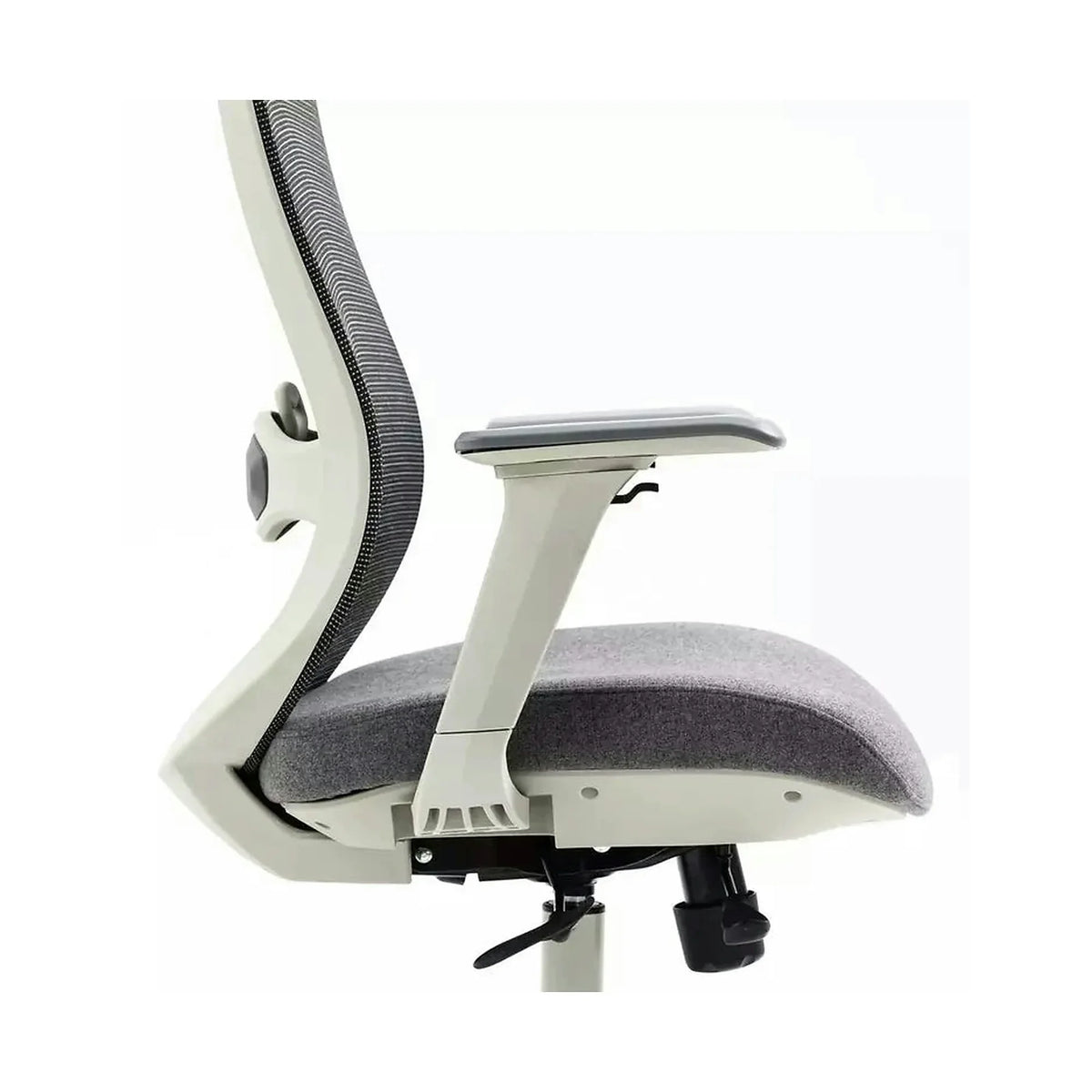 Scaun birou ERGON, gri, piele ecologica/plasa/stofa, 64x49x112/122 cm