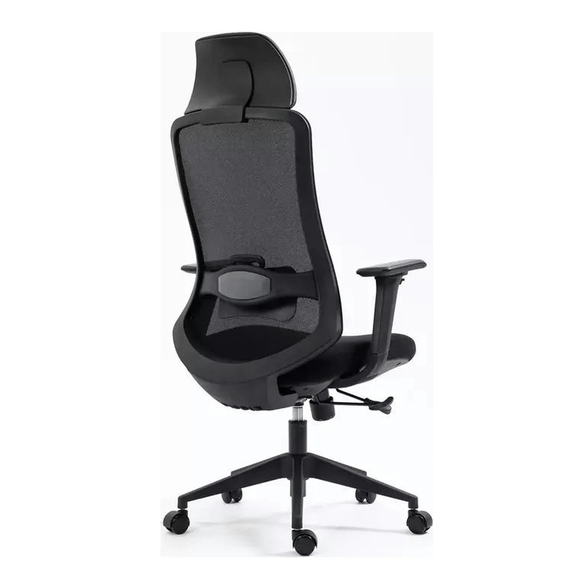 Scaun birou ERGON, negru, piele ecologica/plasa/stofa, 64x49x112/122 cm