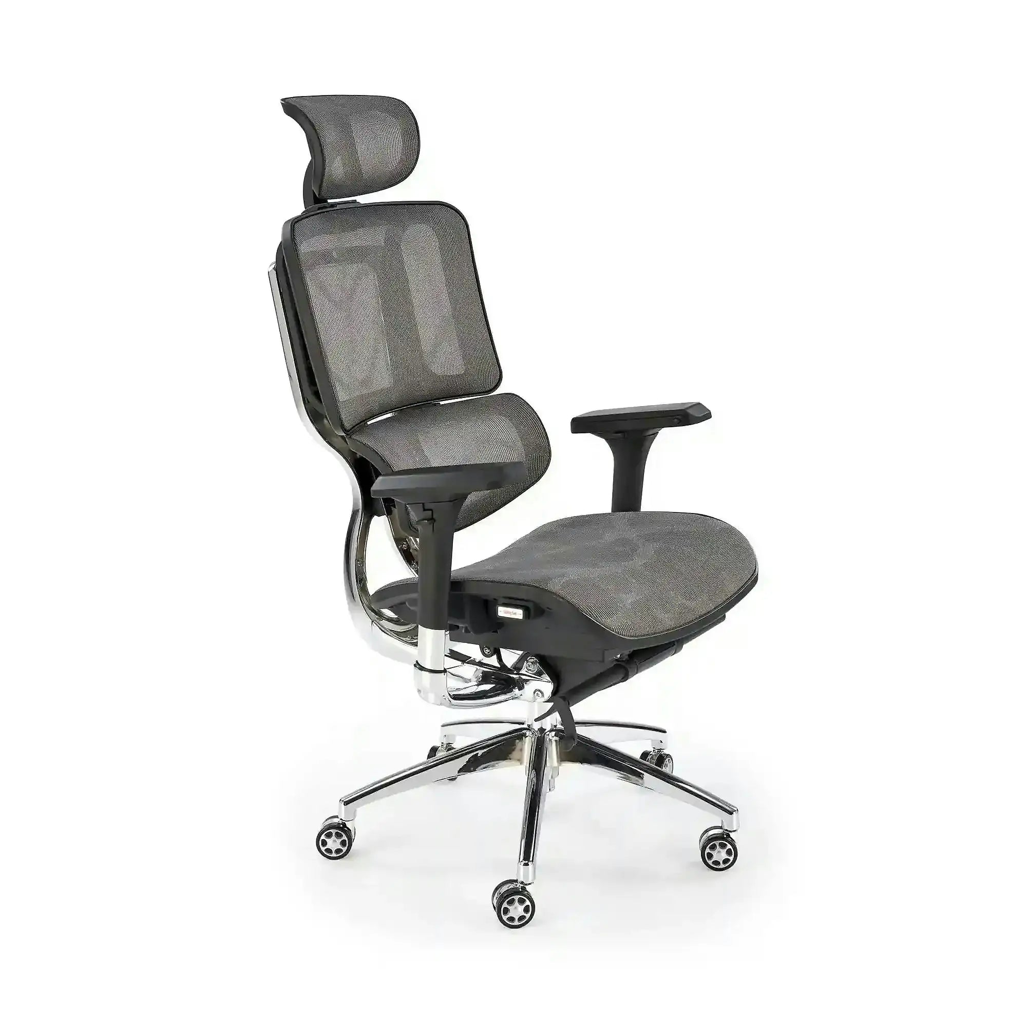 Scaun birou ETHAN, gri, plasa/metal, 72x70x130/139 cm