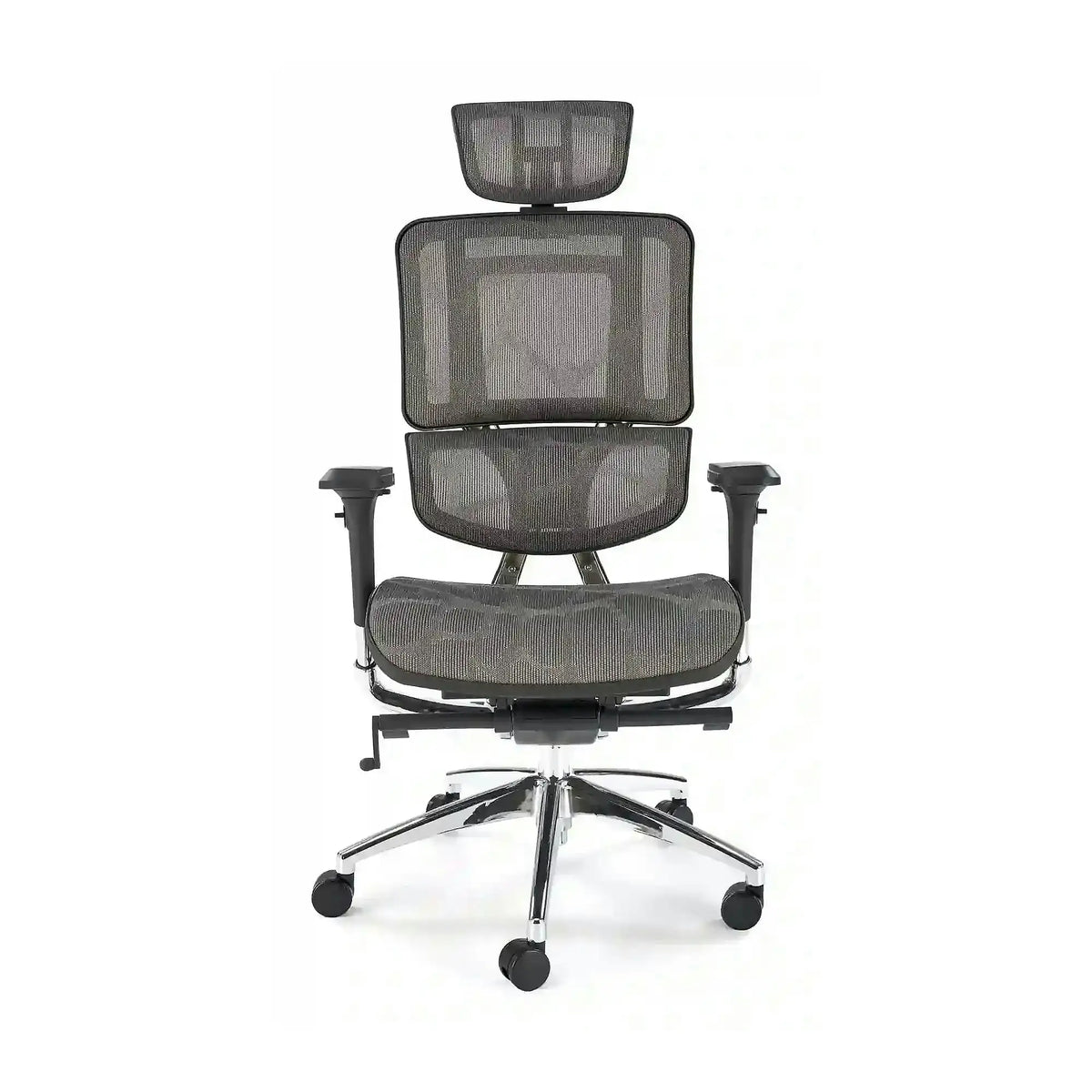 Scaun birou ETHAN, gri, plasa/metal, 72x70x130/139 cm