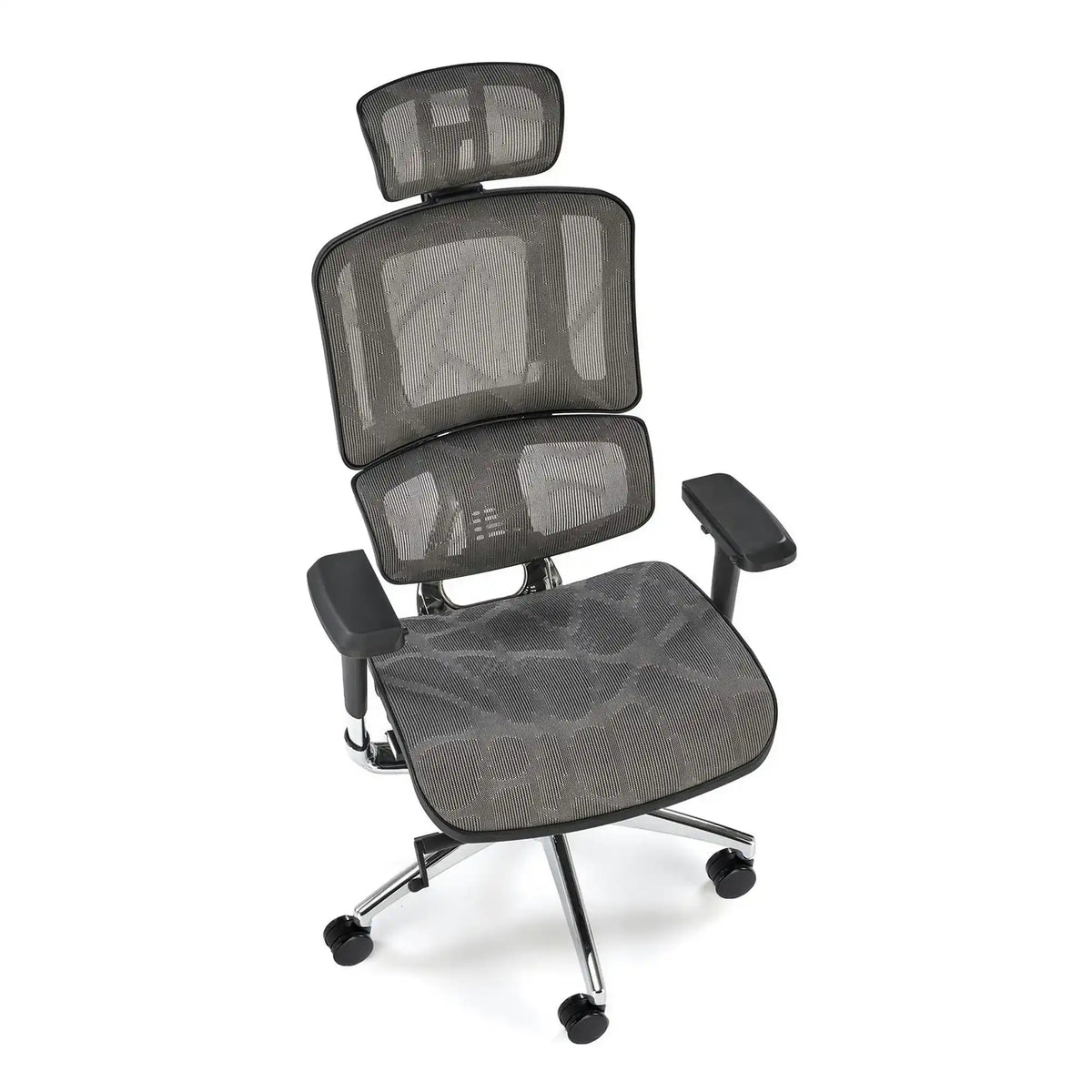 Scaun birou ETHAN, gri, plasa/metal, 72x70x130/139 cm