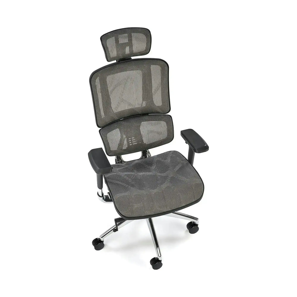 Scaun birou ETHAN, gri, plasa/metal, 72x70x130/139 cm