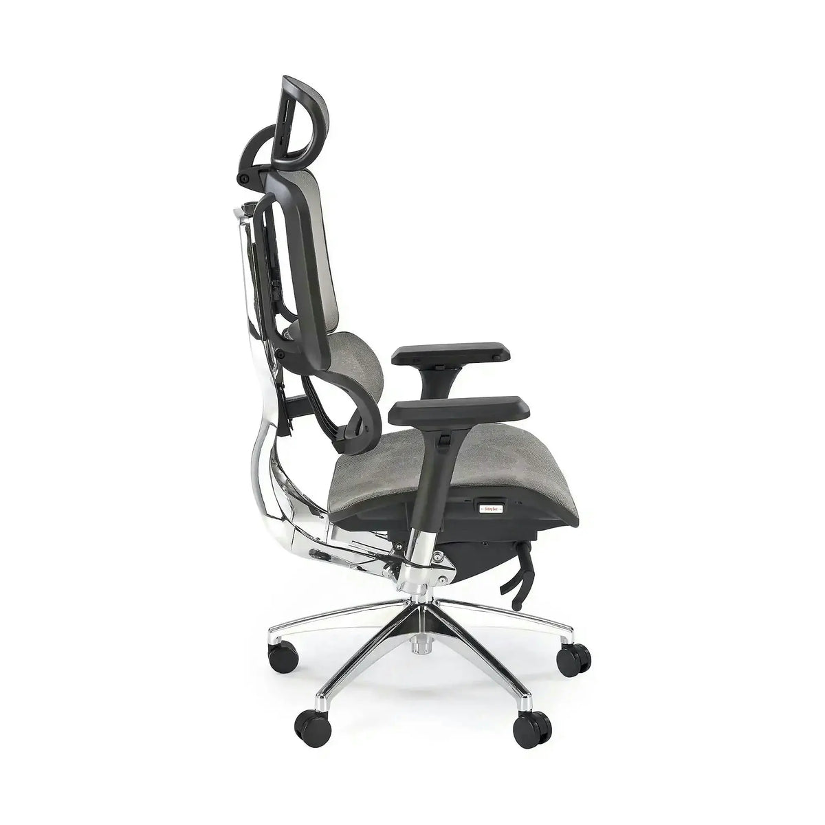 Scaun birou ETHAN, gri, plasa/metal, 72x70x130/139 cm