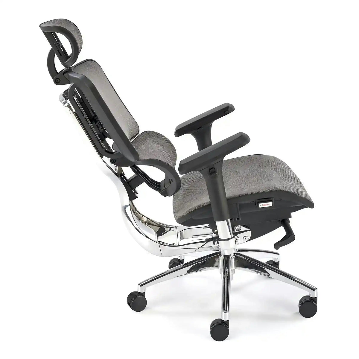 Scaun birou ETHAN, gri, plasa/metal, 72x70x130/139 cm