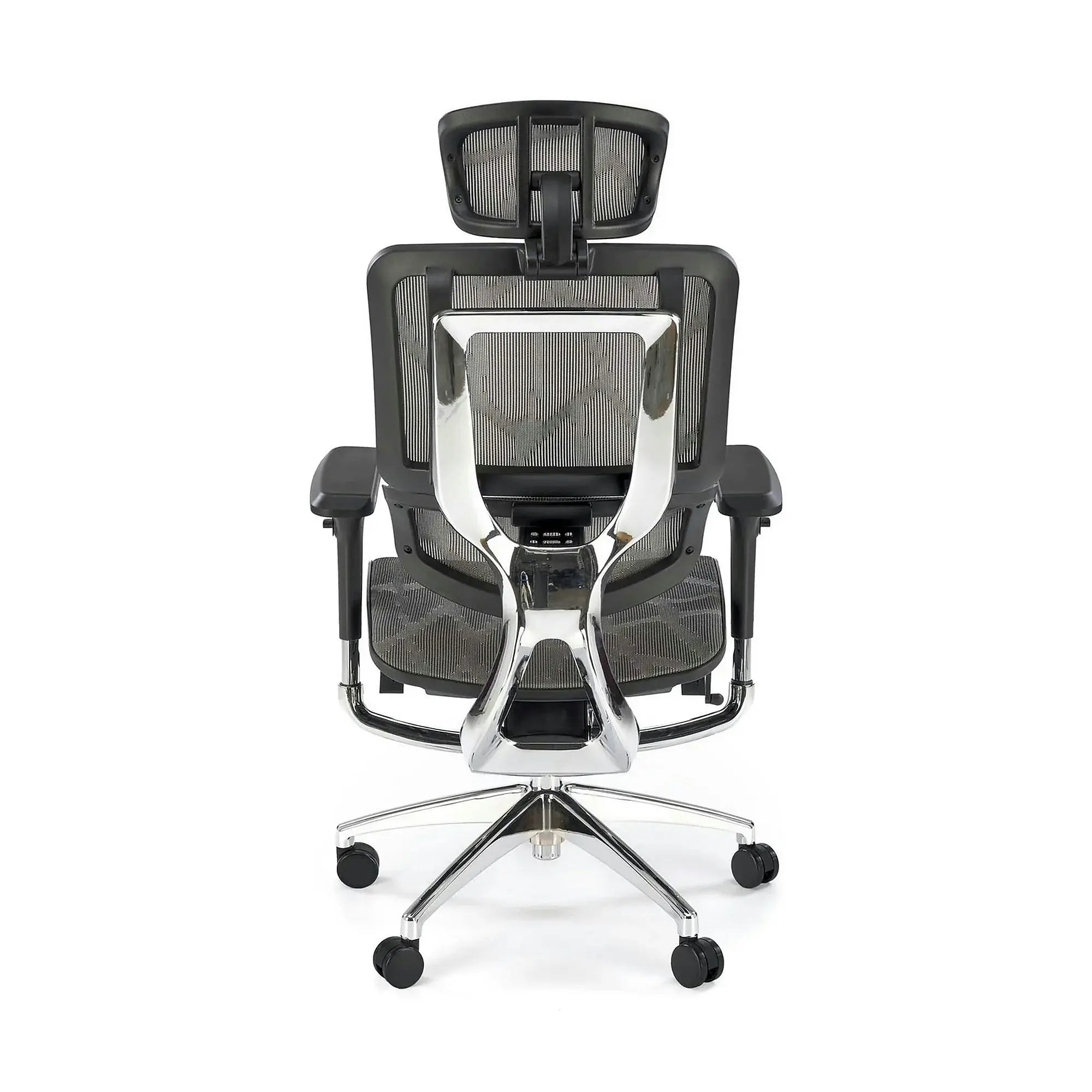 Scaun birou ETHAN, gri, plasa/metal, 72x70x130/139 cm
