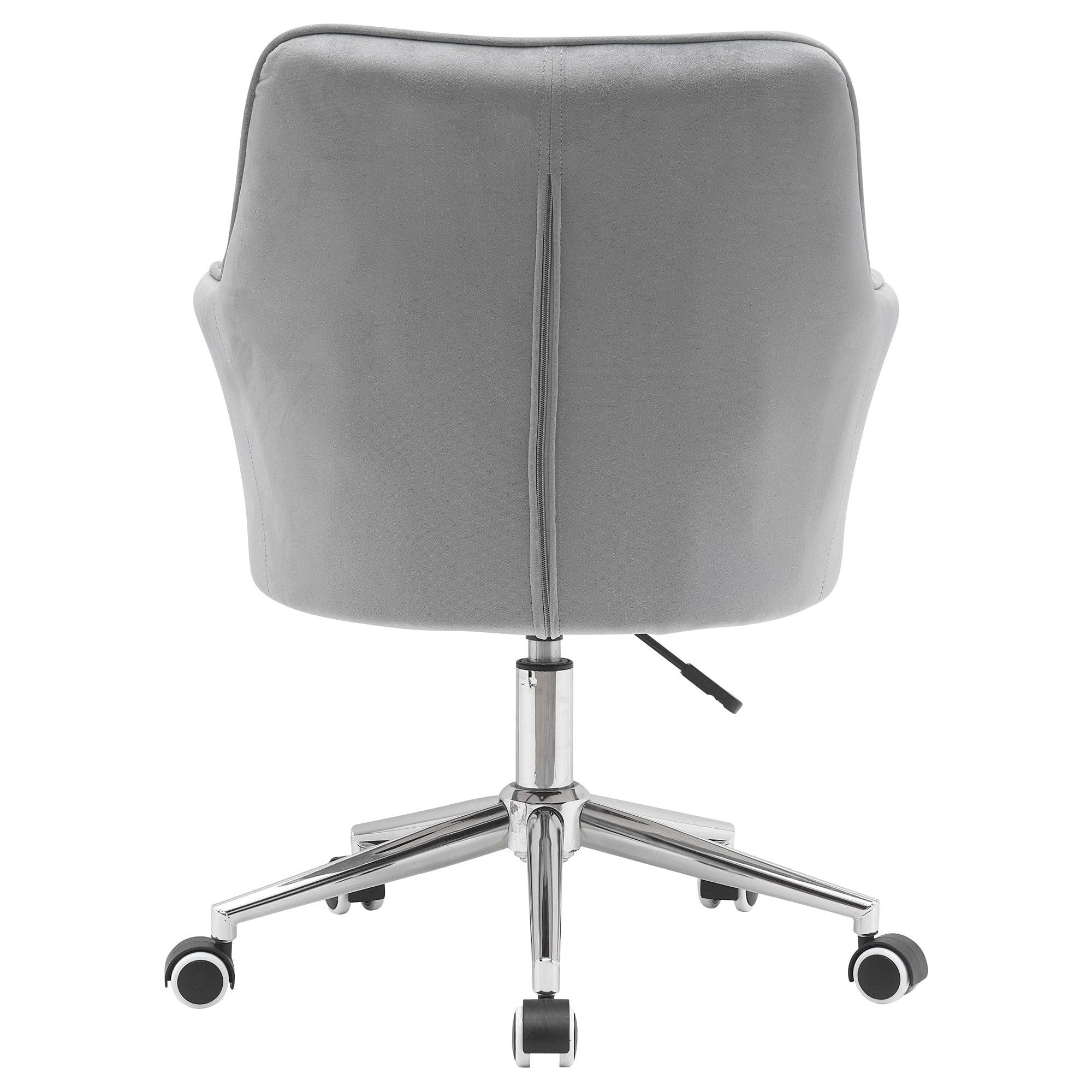 Scaun birou FELTON NEW, roz/gri/crom, stofa catifelata/metal, 58x61x81/89 cm