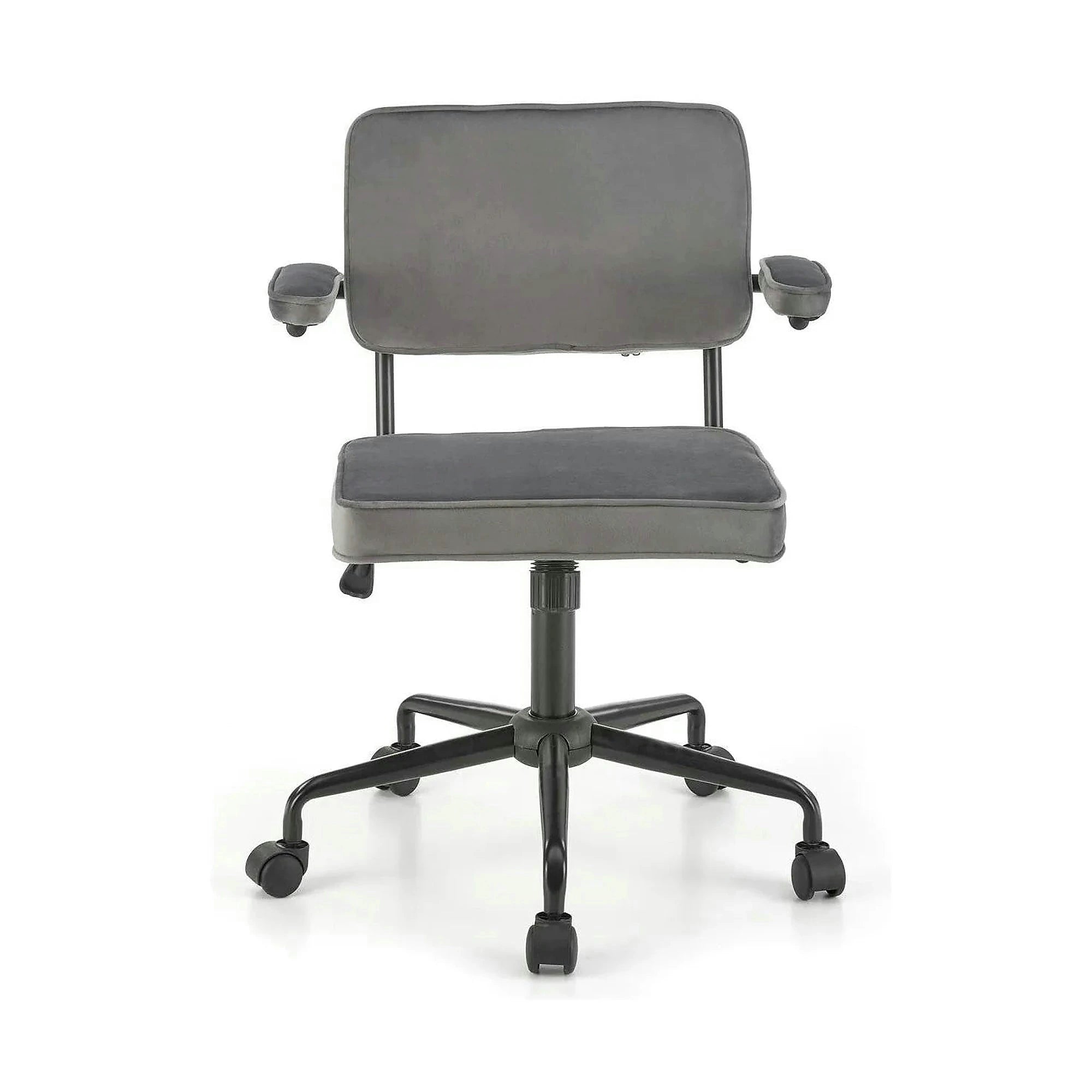 Scaun birou FIDEL, gri/negru, stofa clasica/metal, 62x56x81/91 cm