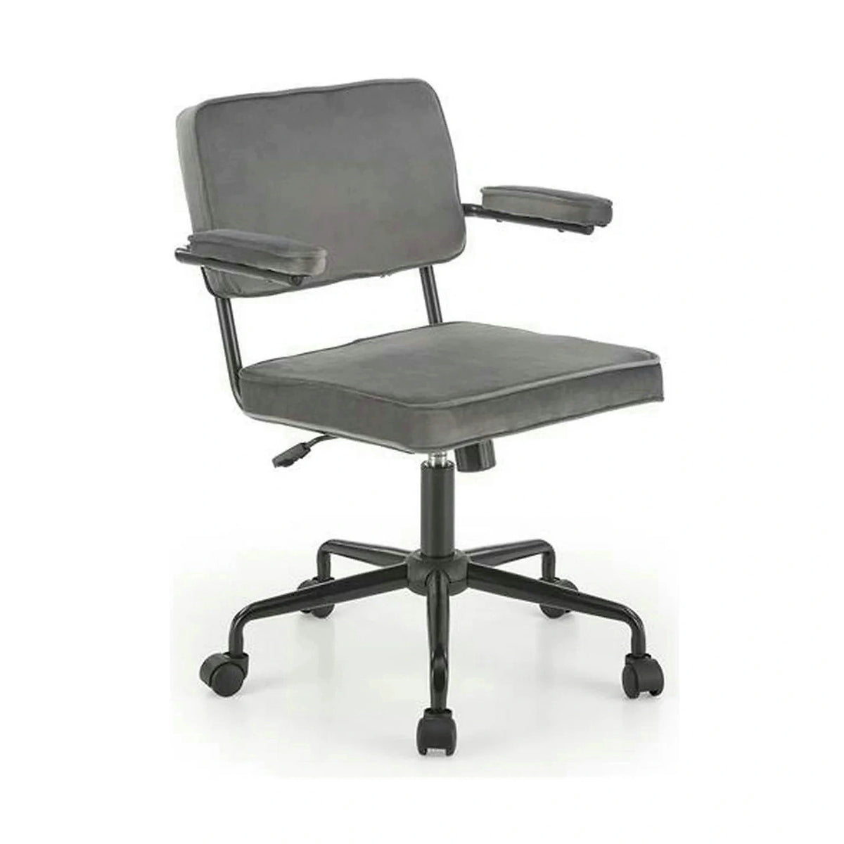 Scaun birou FIDEL, gri/negru, stofa clasica/metal, 62x56x81/91 cm
