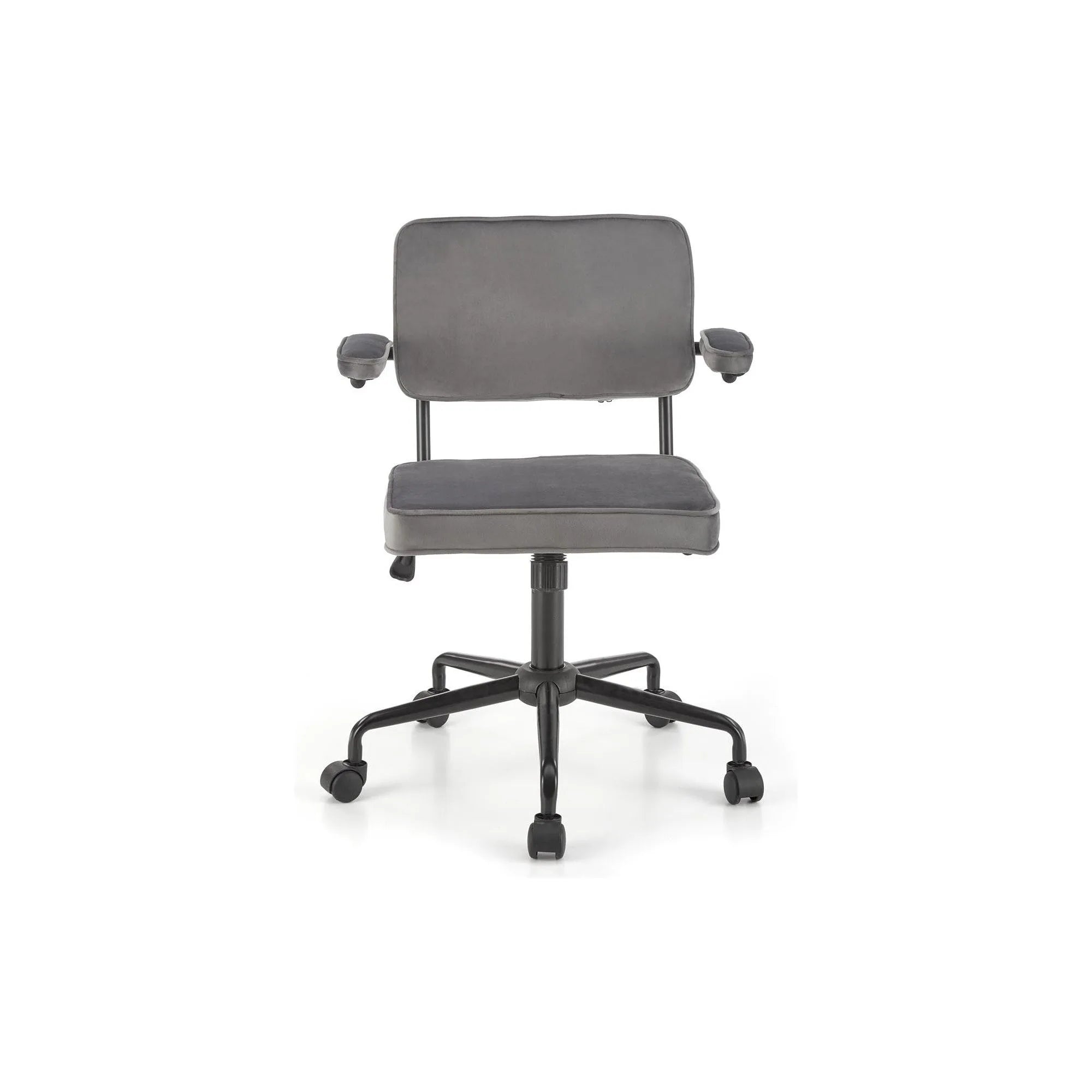 Scaun birou FIDEL, gri/negru, stofa clasica/metal, 62x56x81/91 cm