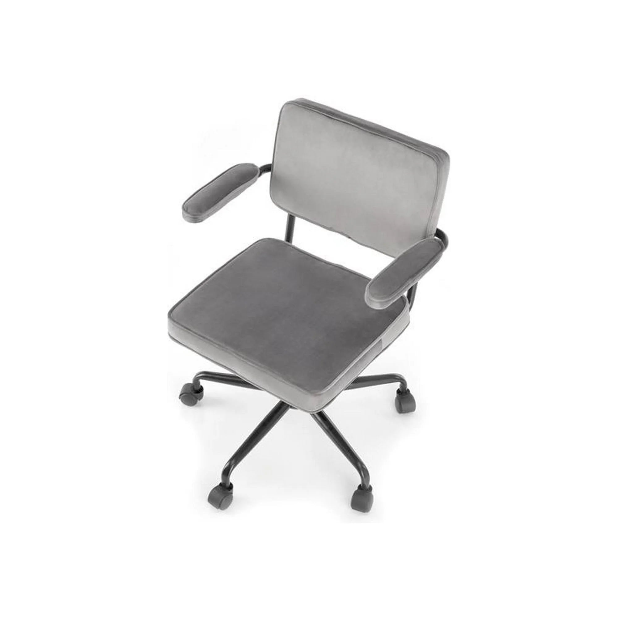 Scaun birou FIDEL, gri/negru, stofa clasica/metal, 62x56x81/91 cm