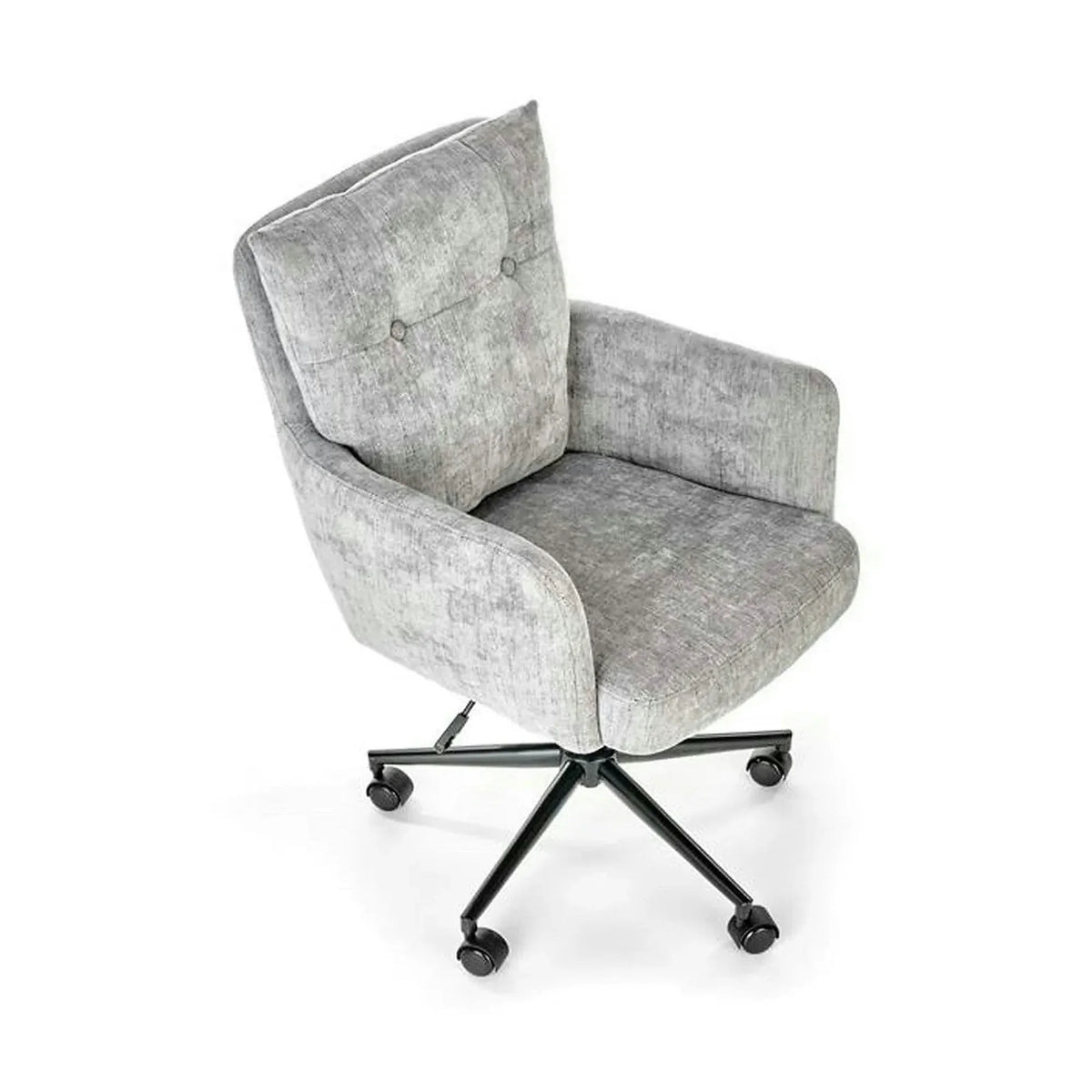 Scaun birou FLORES, gri deschis, stofa clasica/metal, 59x70x92/102 cm
