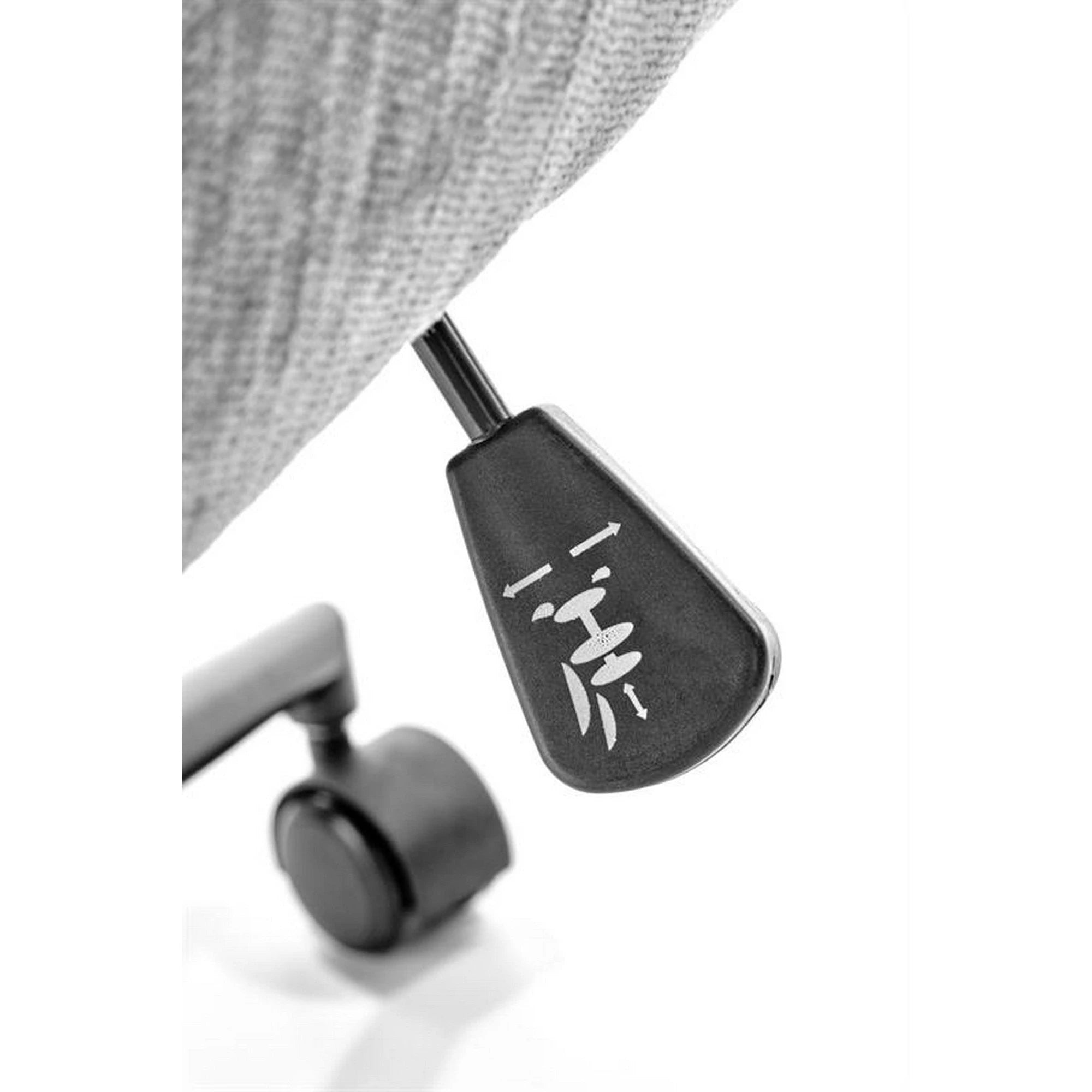 Scaun birou FLORES, gri deschis, stofa clasica/metal, 59x70x92/102 cm