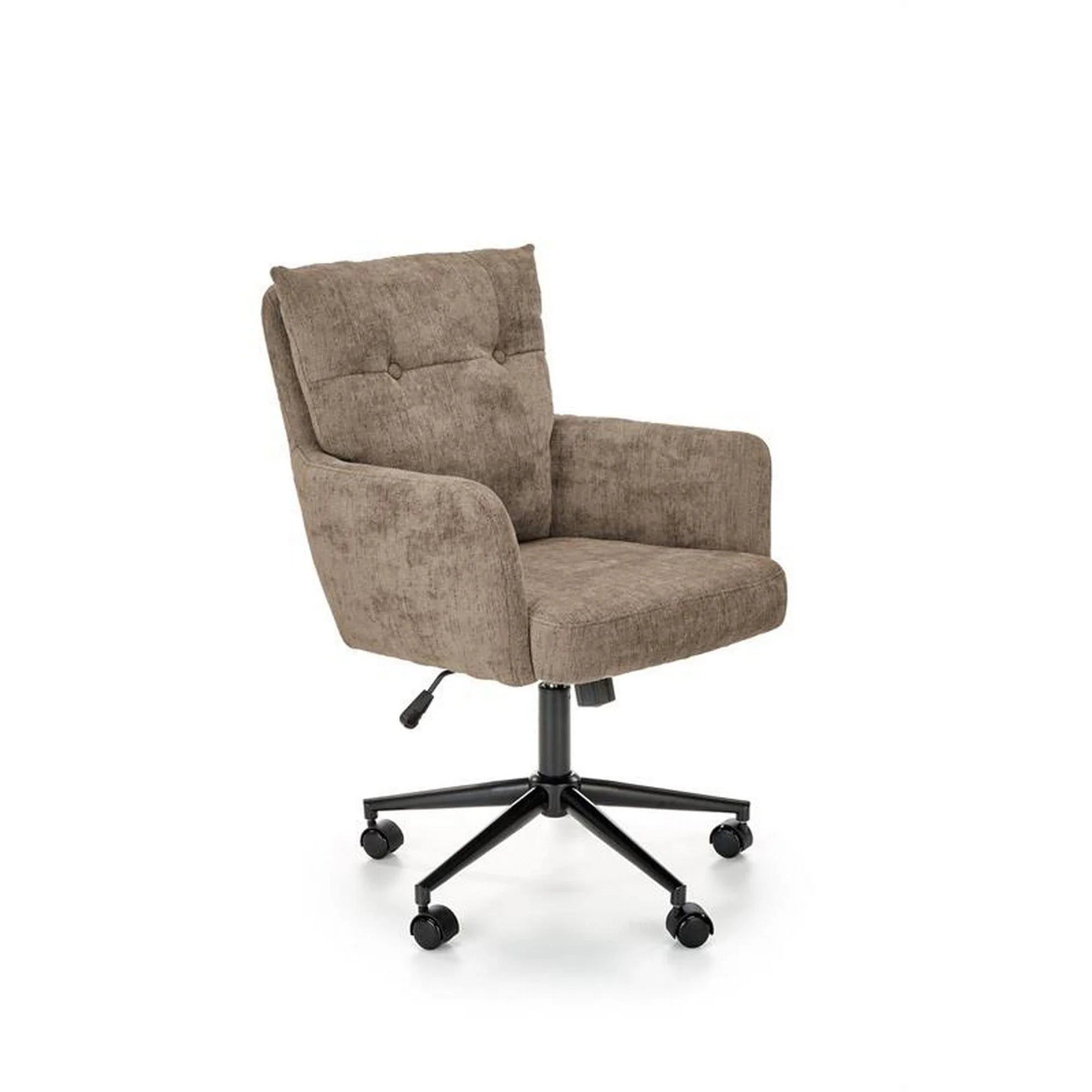 Scaun birou FLORES, maro deschis, stofa clasica/metal, 59x70x92/102 cm