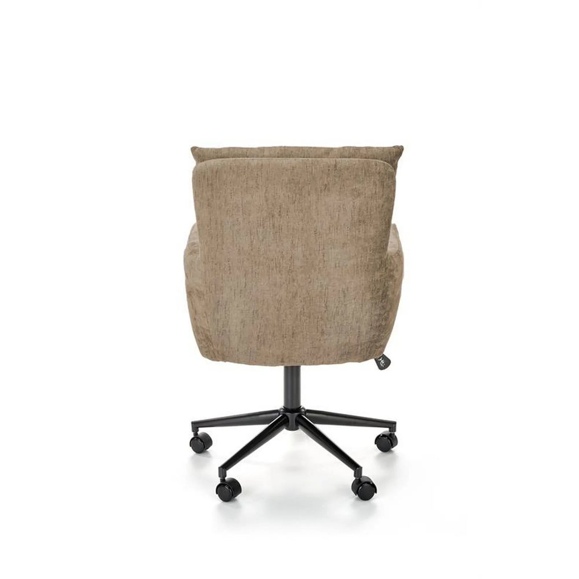 Scaun birou FLORES, maro deschis, stofa clasica/metal, 59x70x92/102 cm