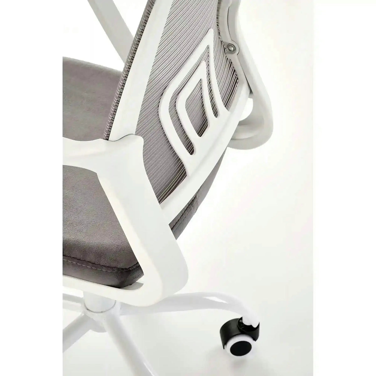 Scaun birou FRODO, gri/alb, stofa catifelata/plasa, 50x51x88/100 cm